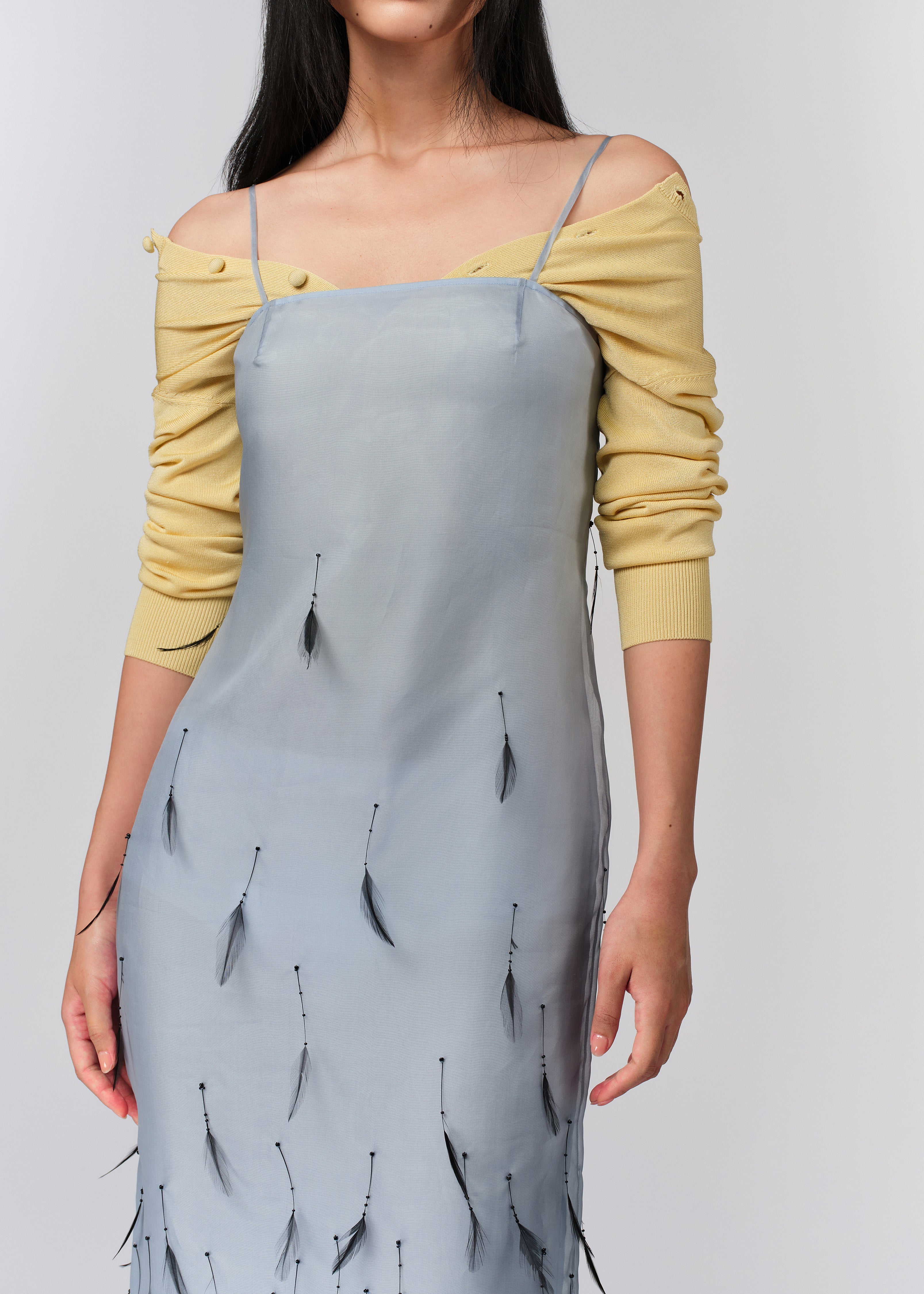 Feather Drop Slip Dress
