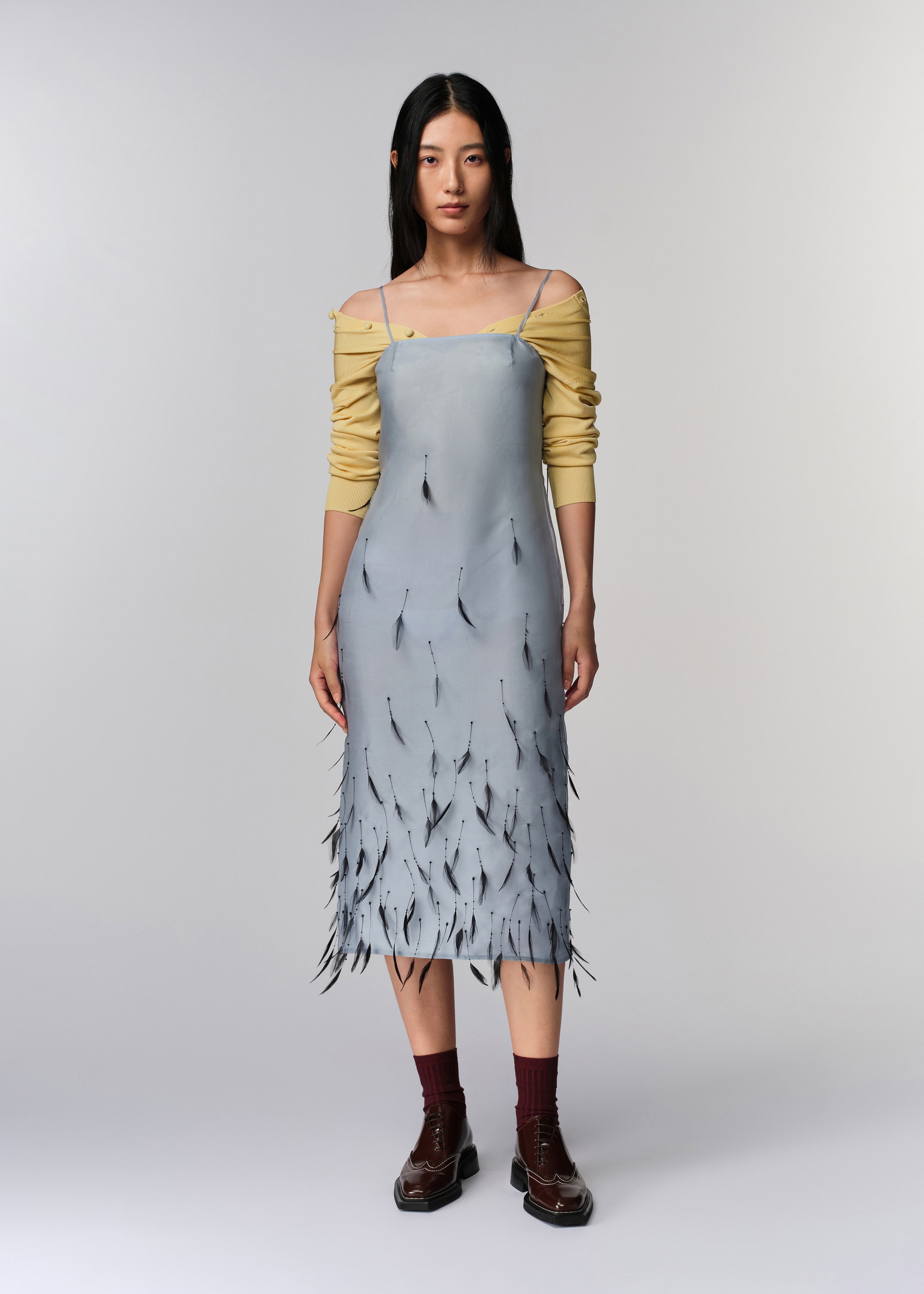 Feather Drop Slip Dress