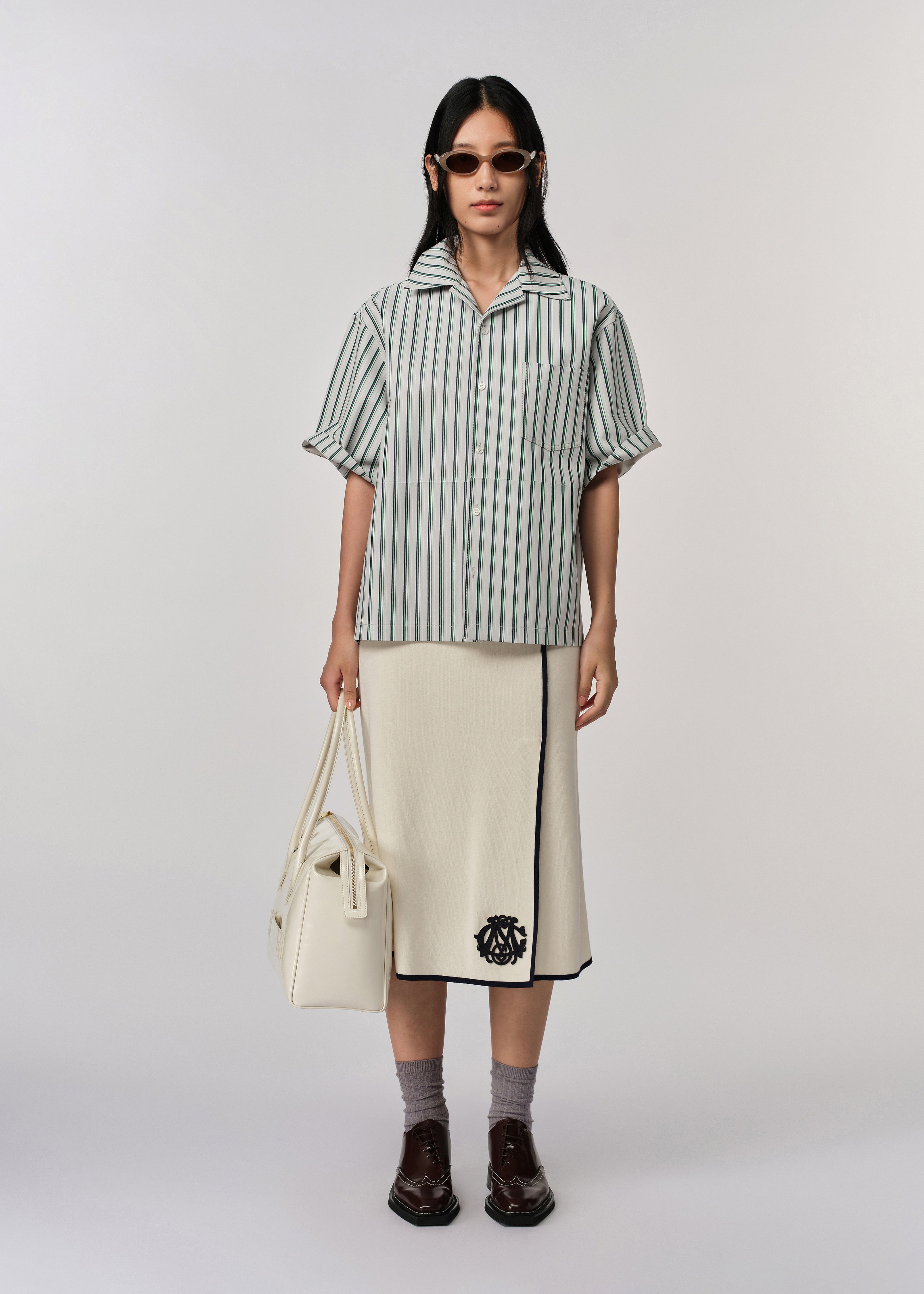 Contrast Knitted Skirt