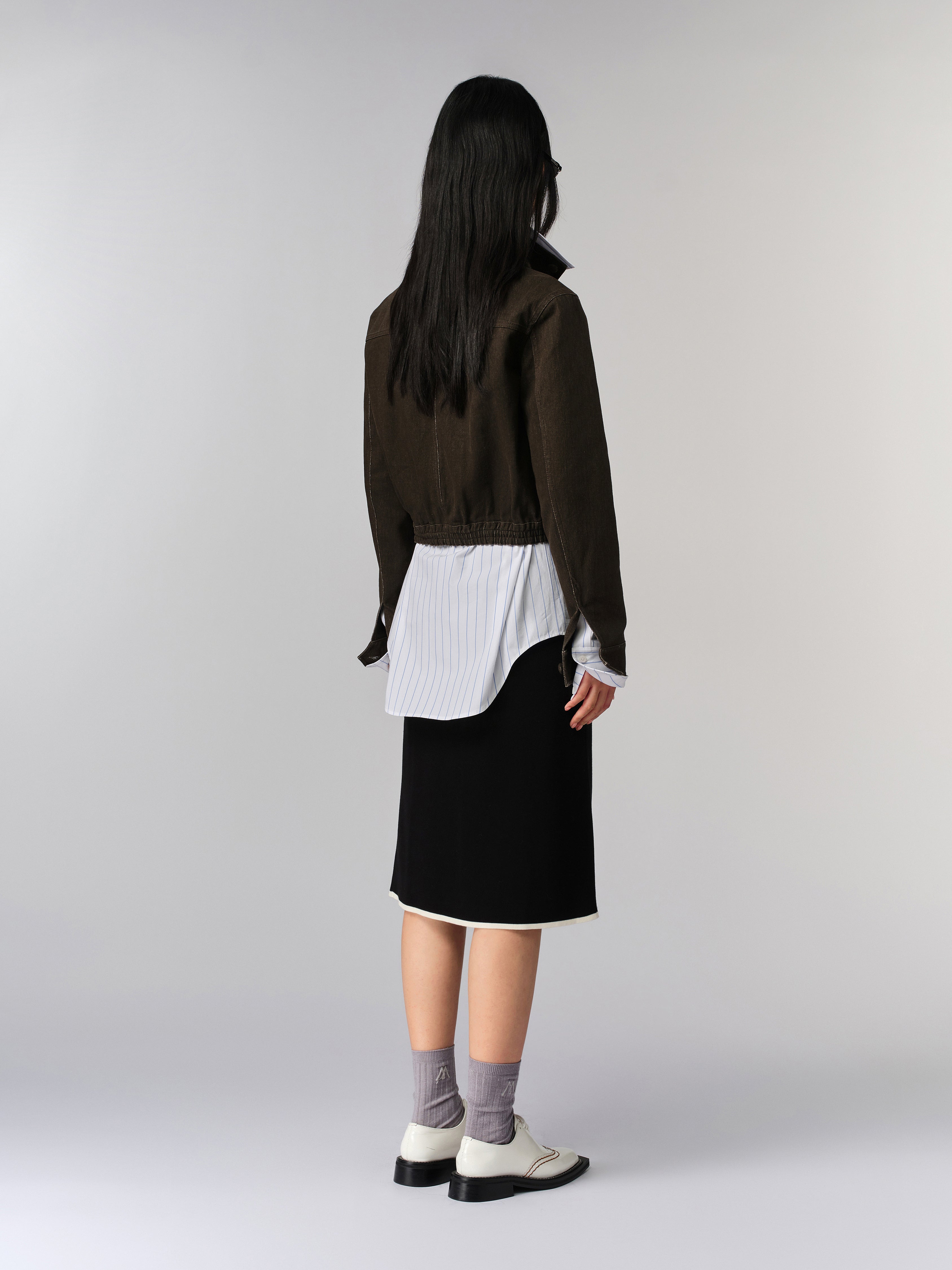 Contrast Knitted Skirt
