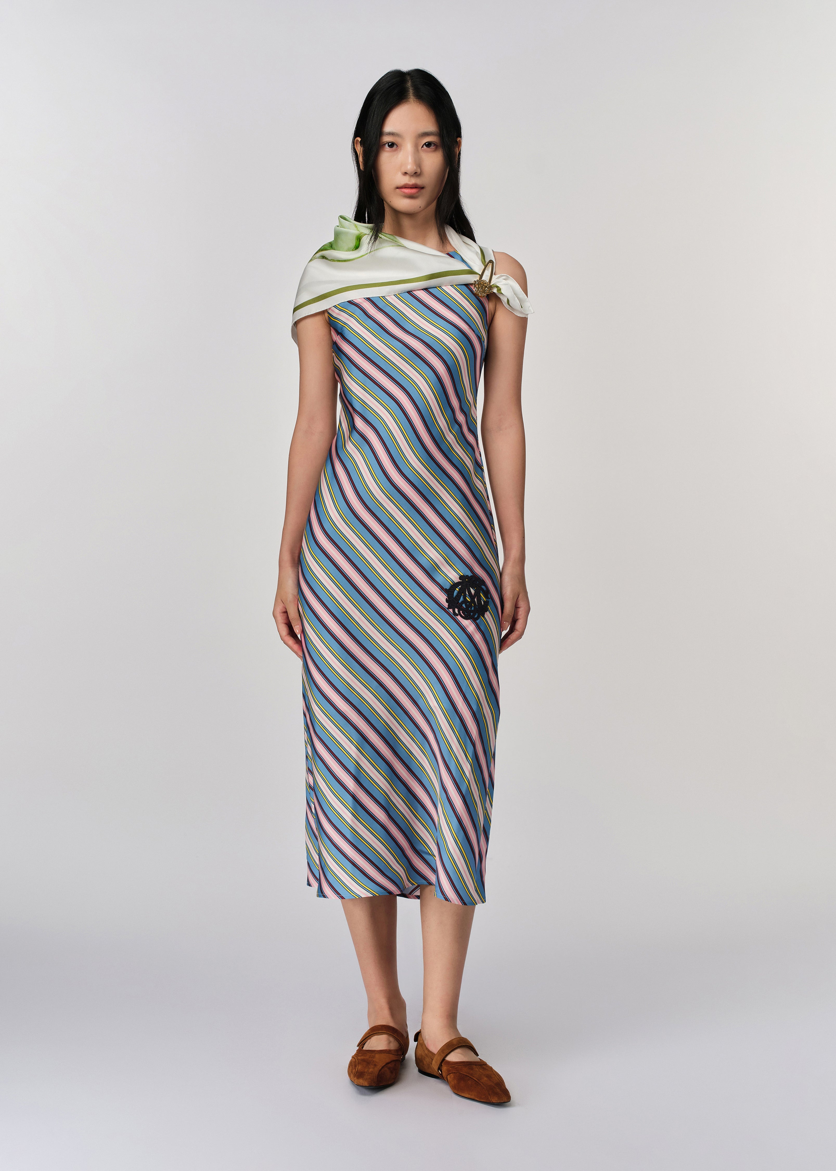 Retro Stripe Midi Dress