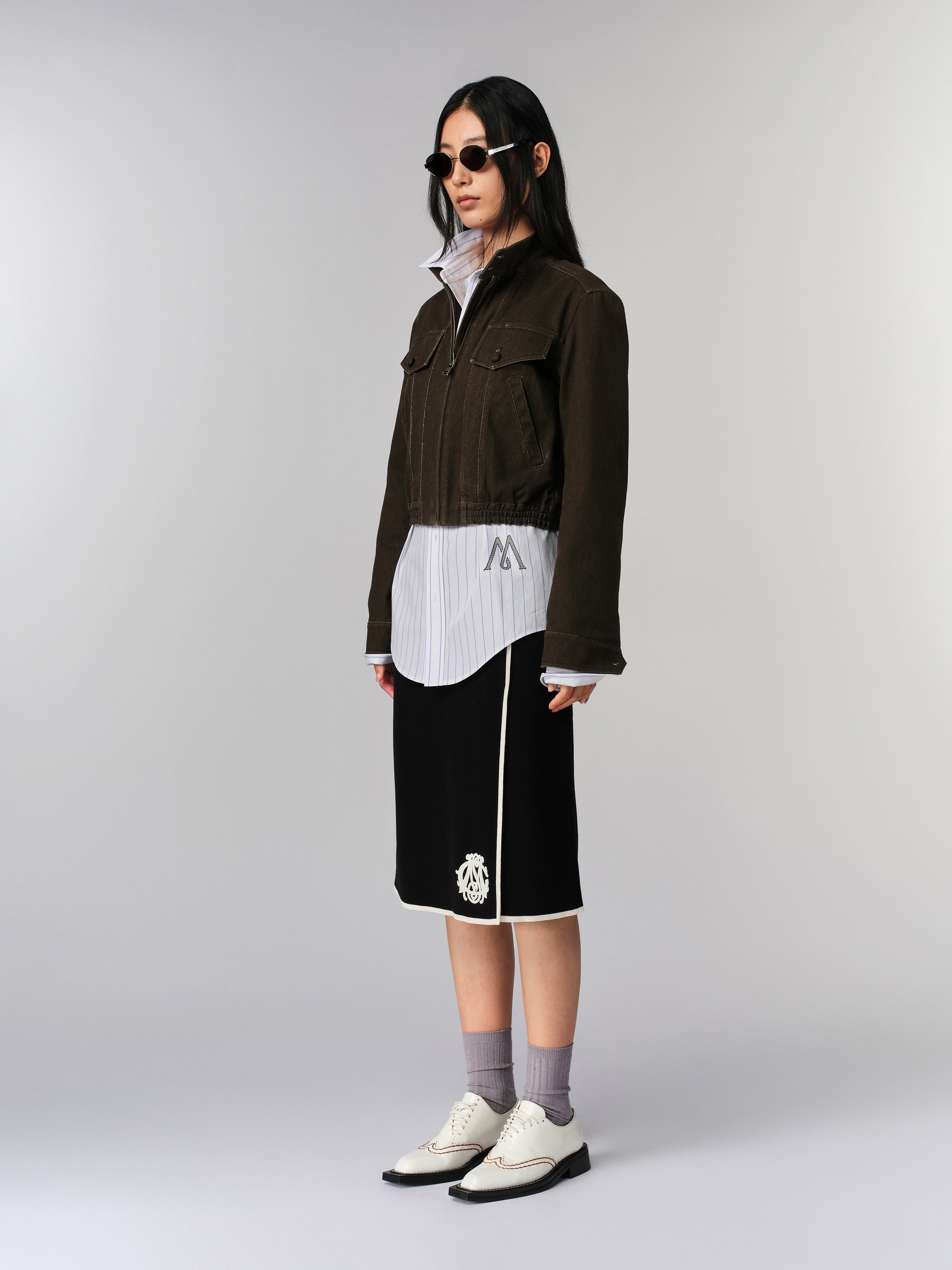 Contrast Knitted Skirt