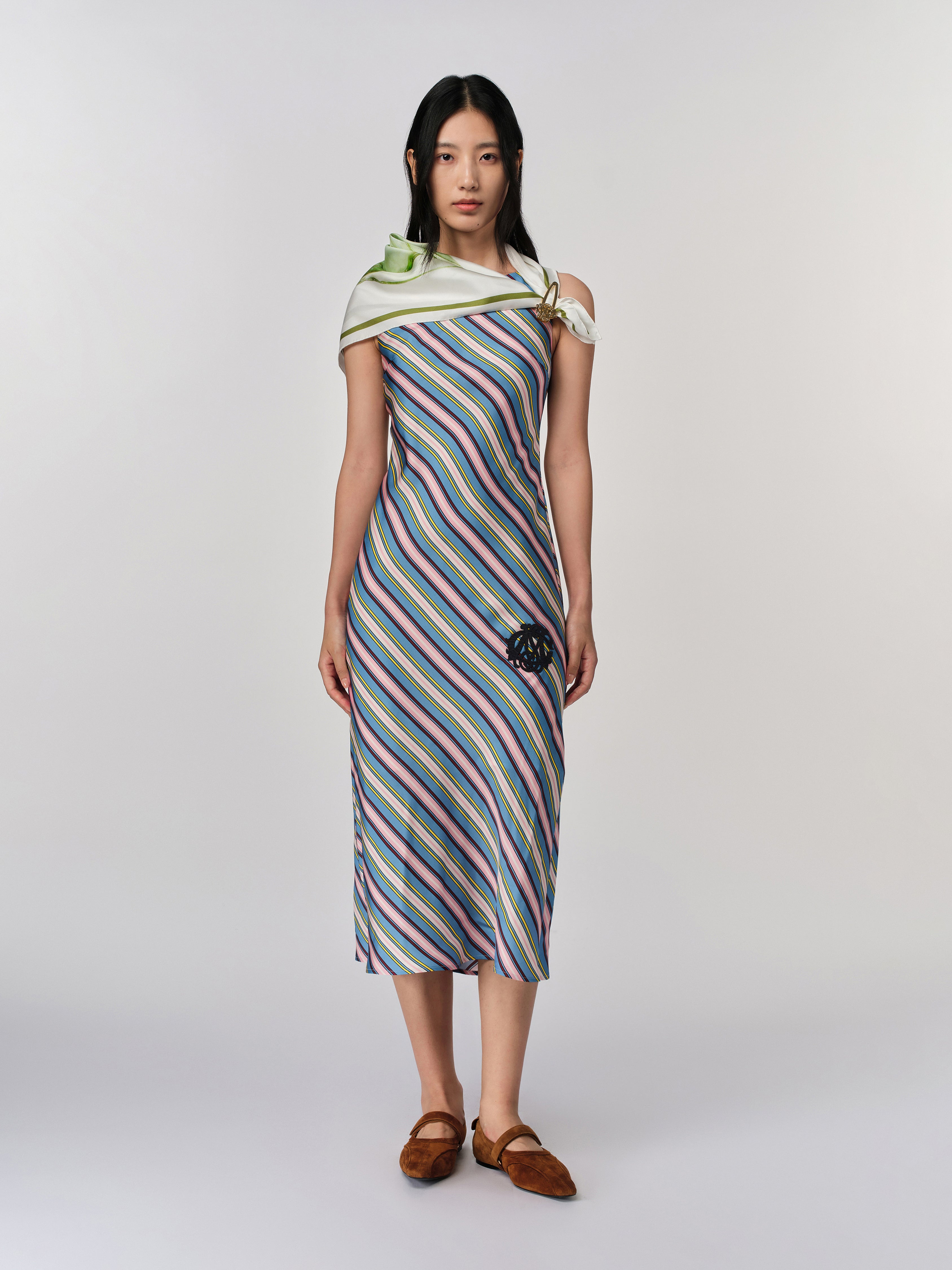 Retro Stripe Midi Dress