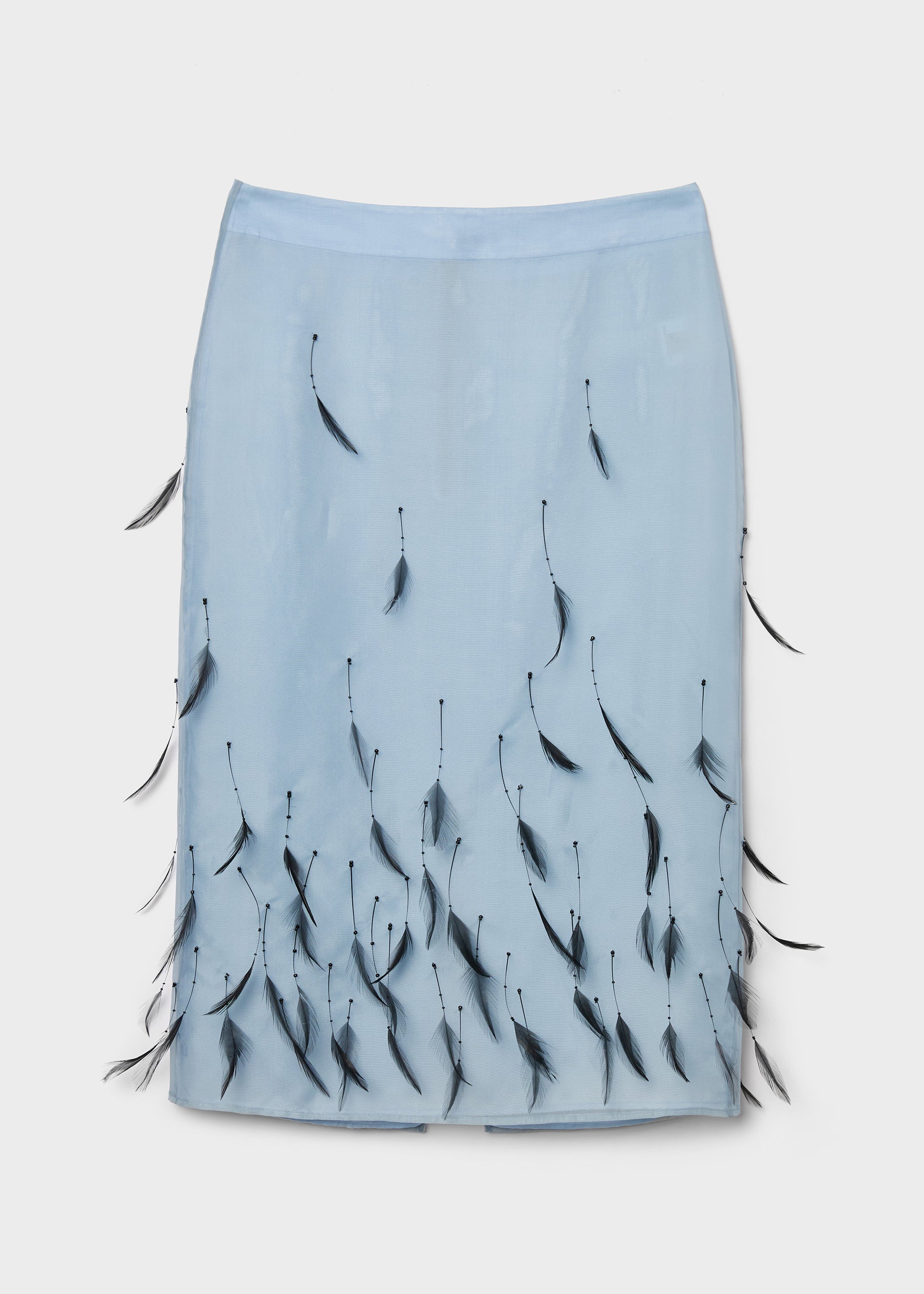 Feather Drop Midi Skirt