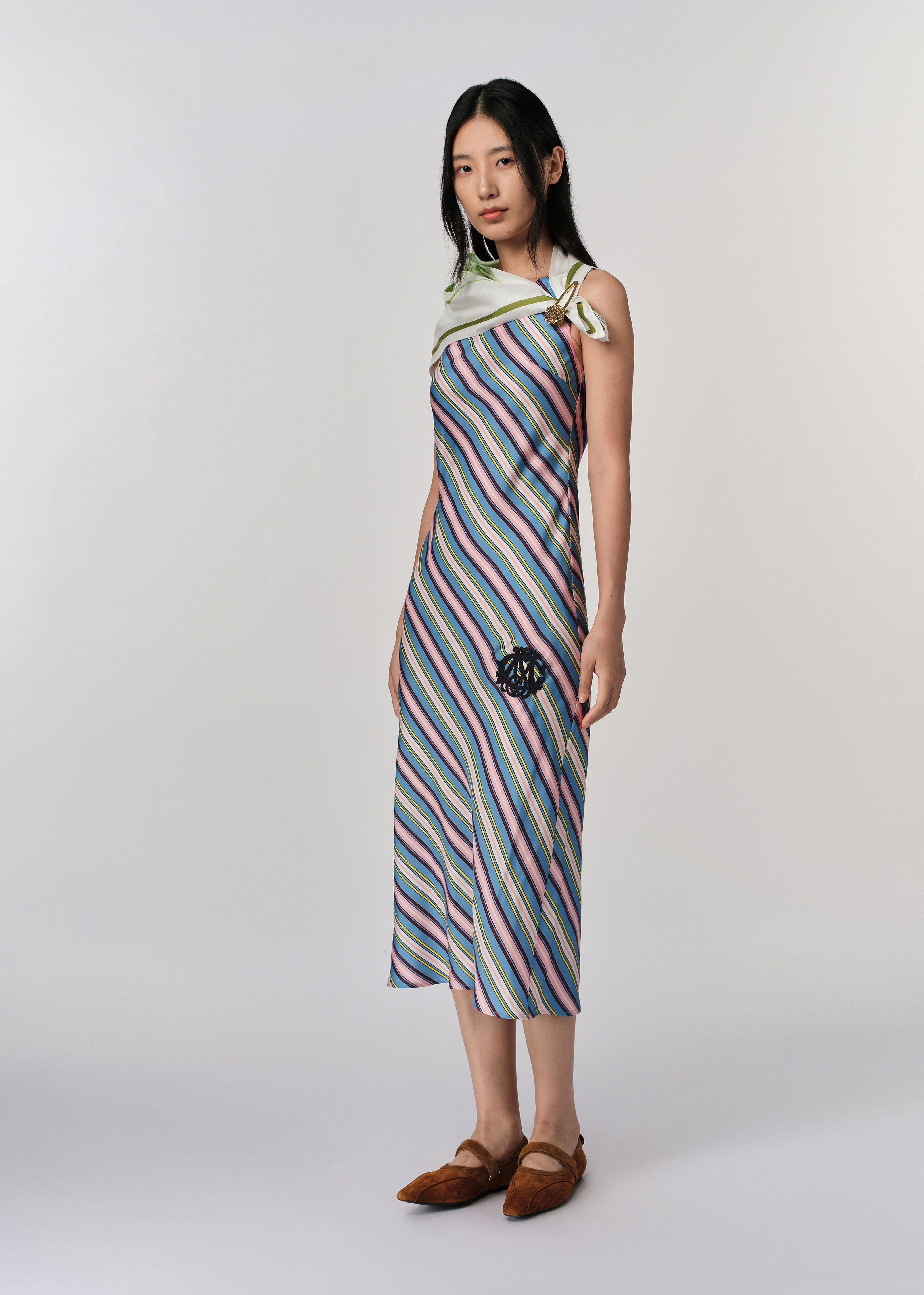 Retro Stripe Midi Dress