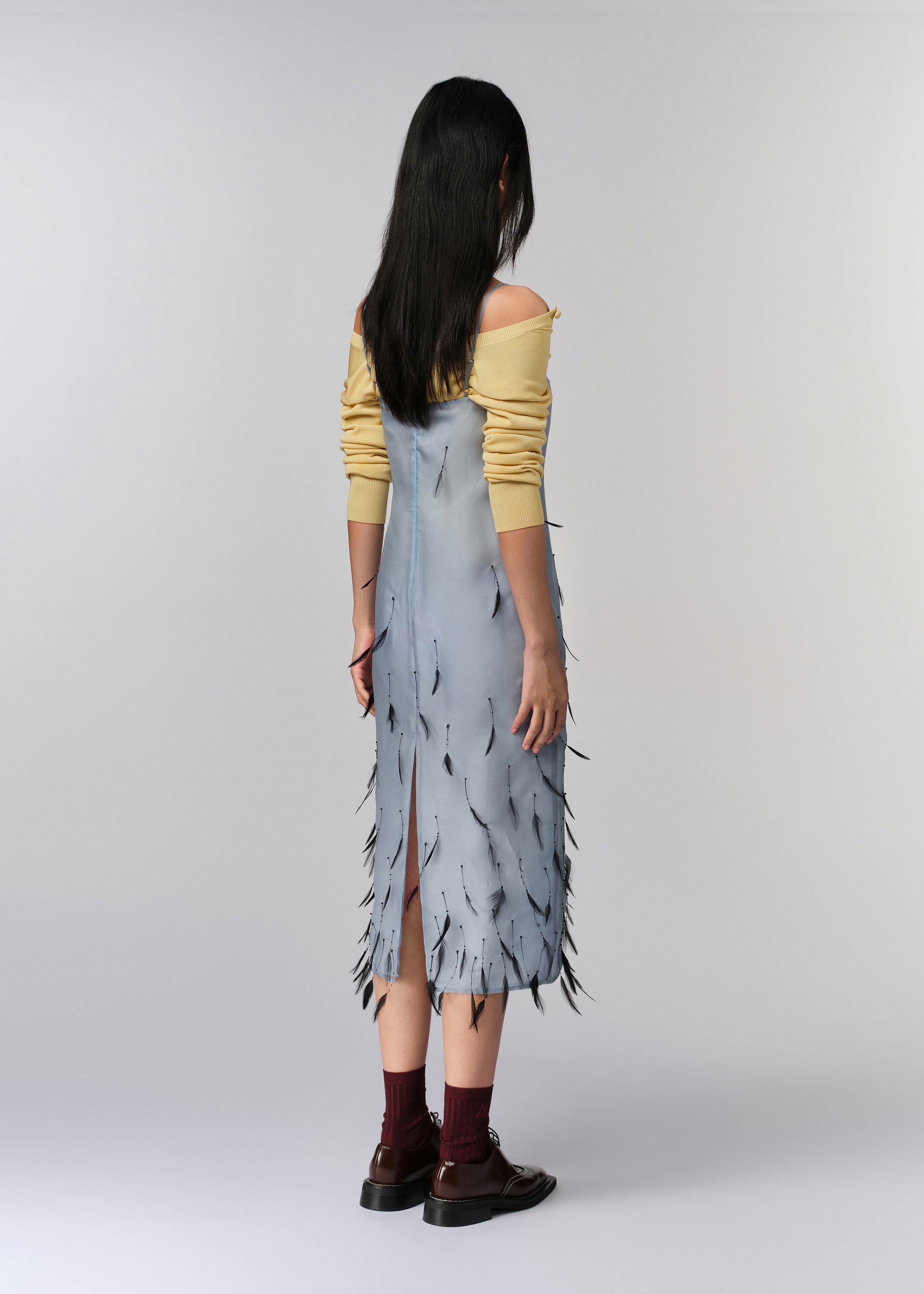 Feather Drop Slip Dress