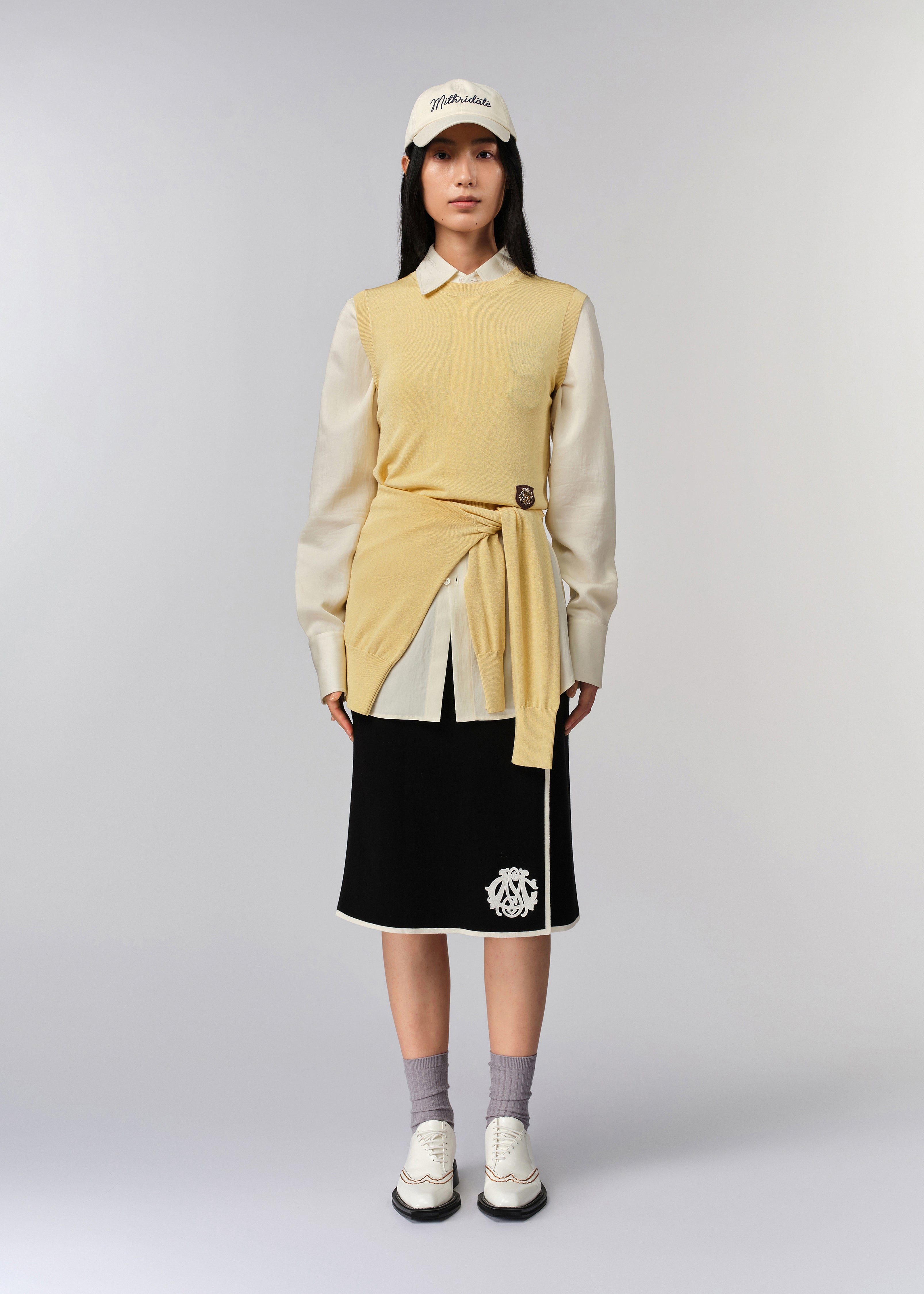 Contrast Knitted Skirt