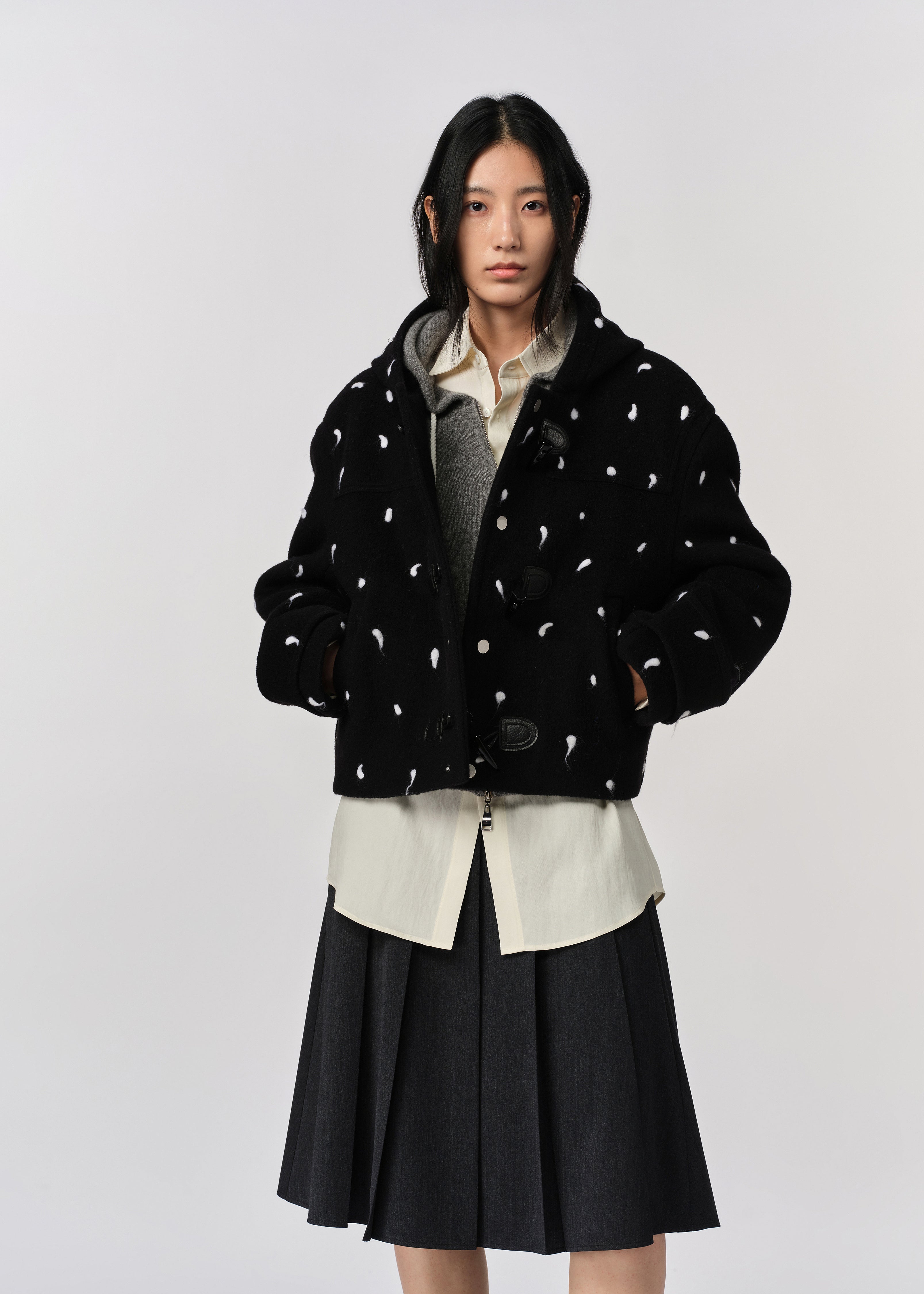 Tufted Cropped Duffle Coat