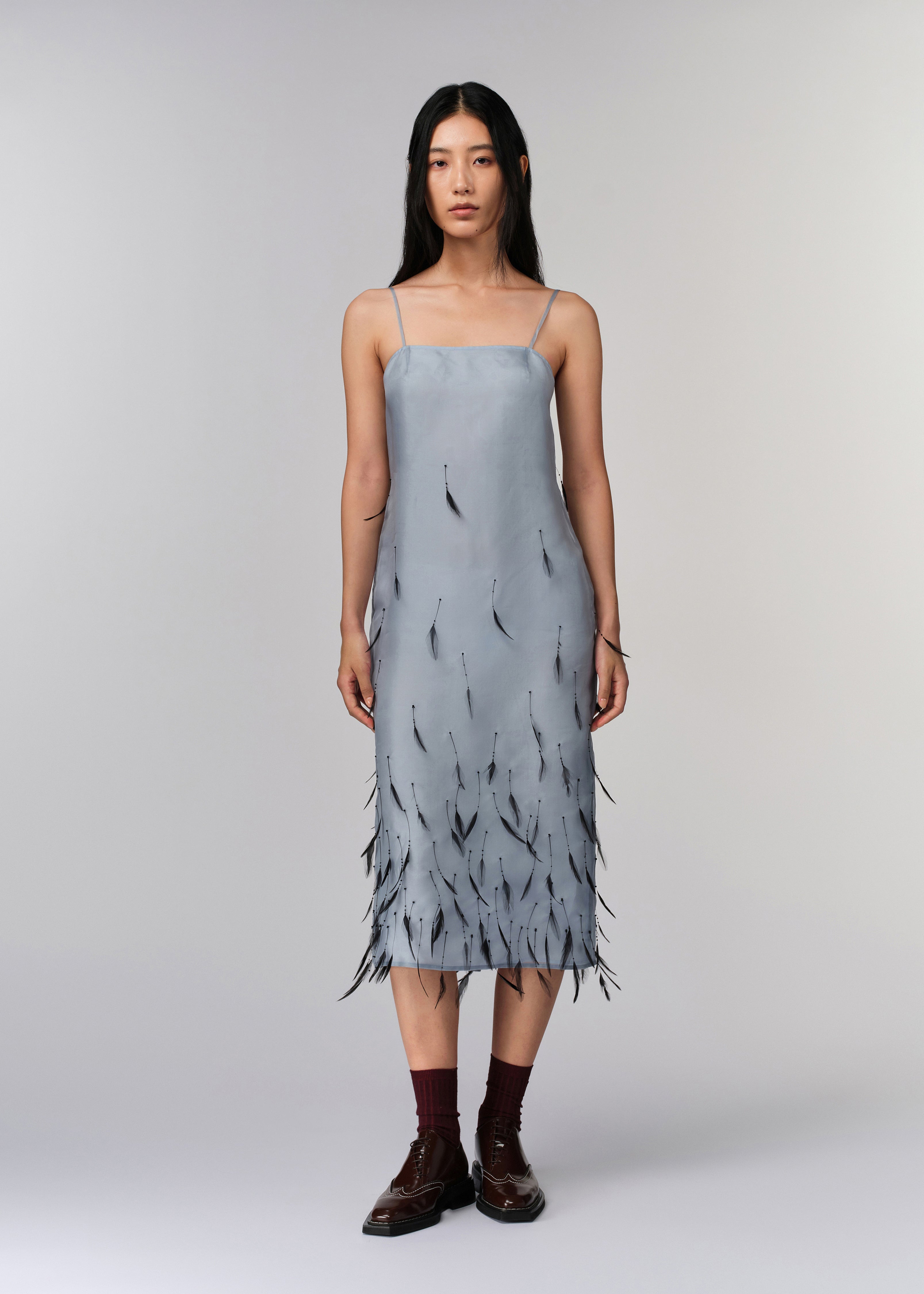 Feather Drop Slip Dress