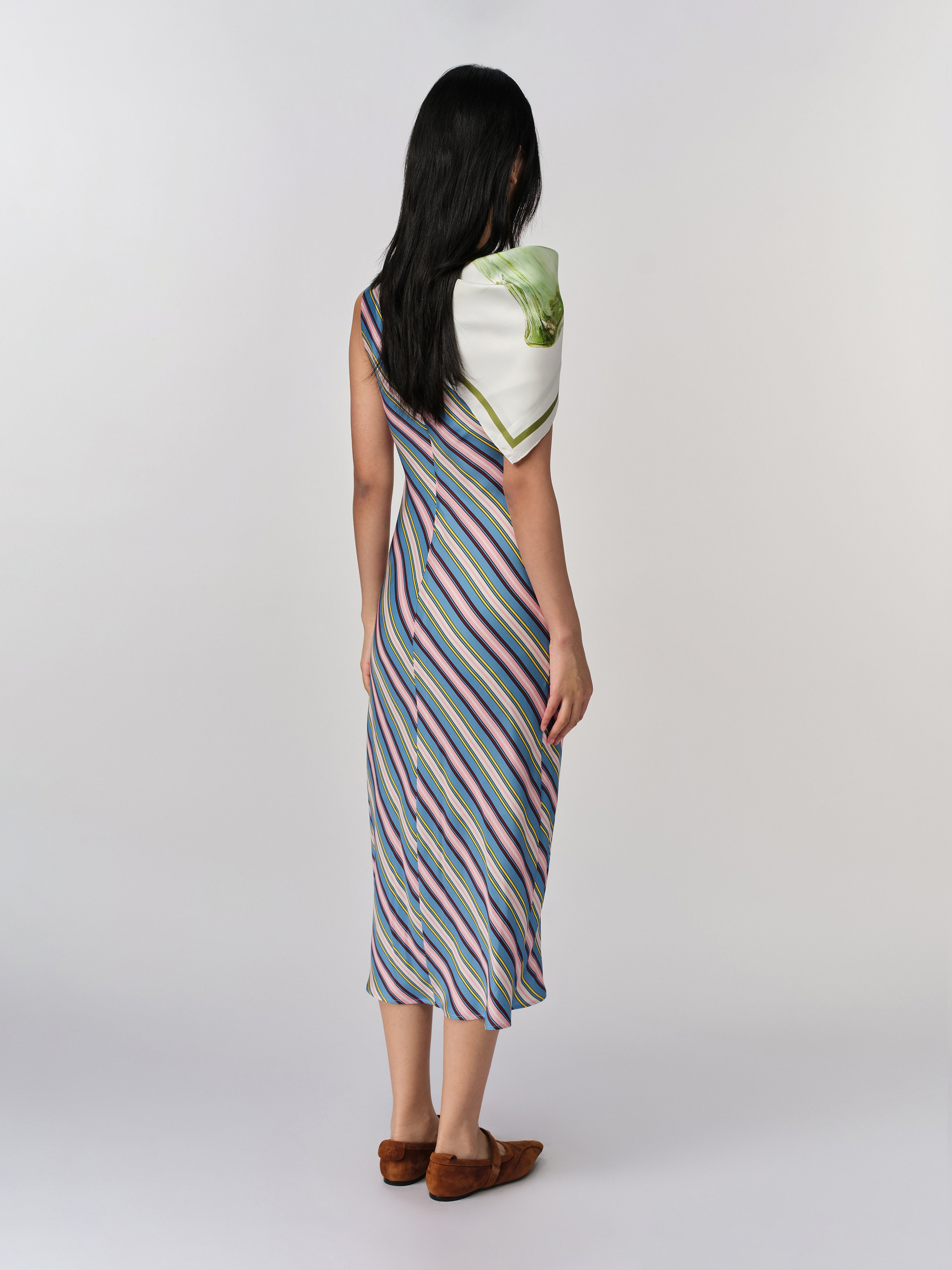 Retro Stripe Midi Dress