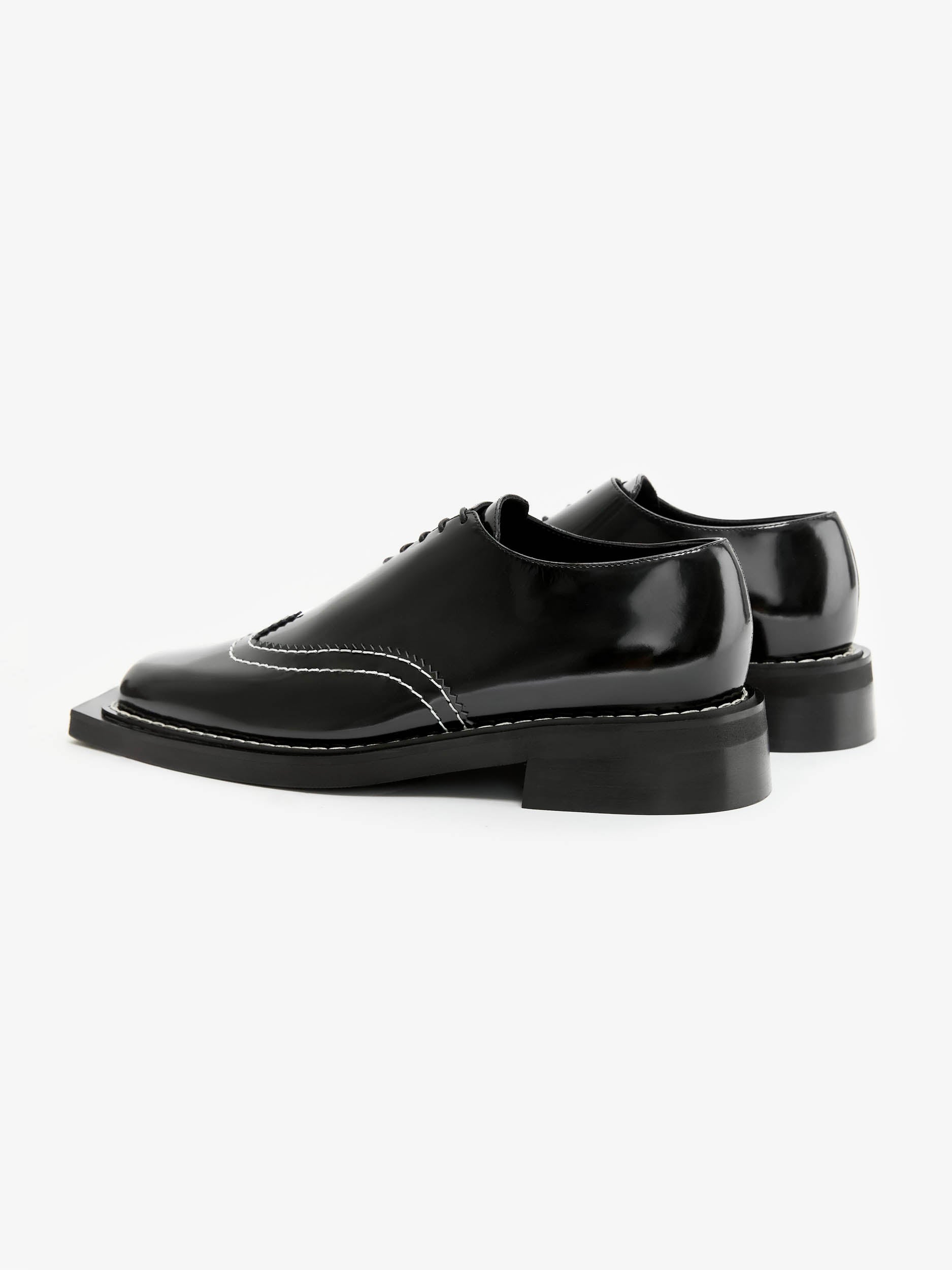 Contrast Stitch Leather Brogues