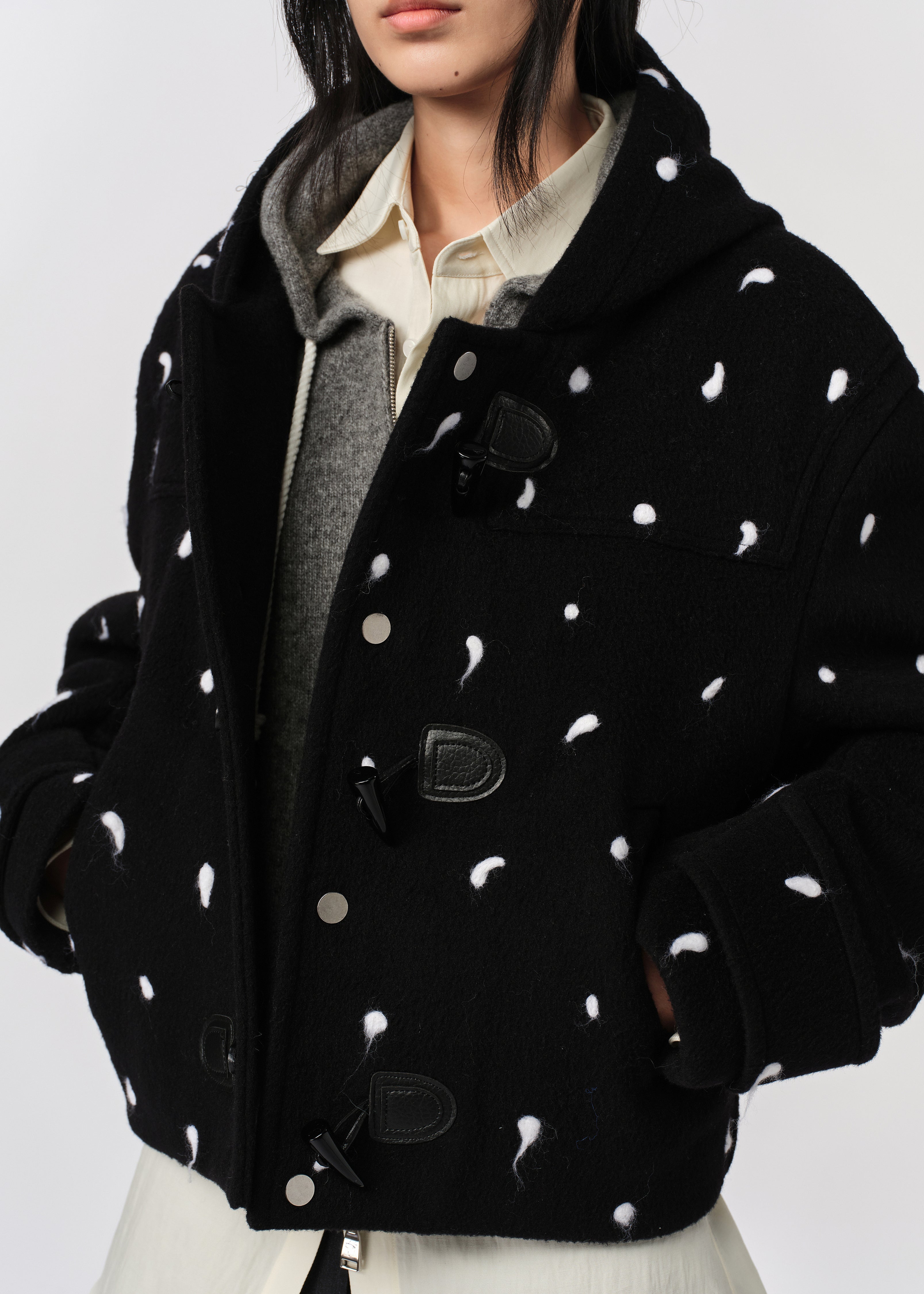 Tufted Cropped Duffle Coat