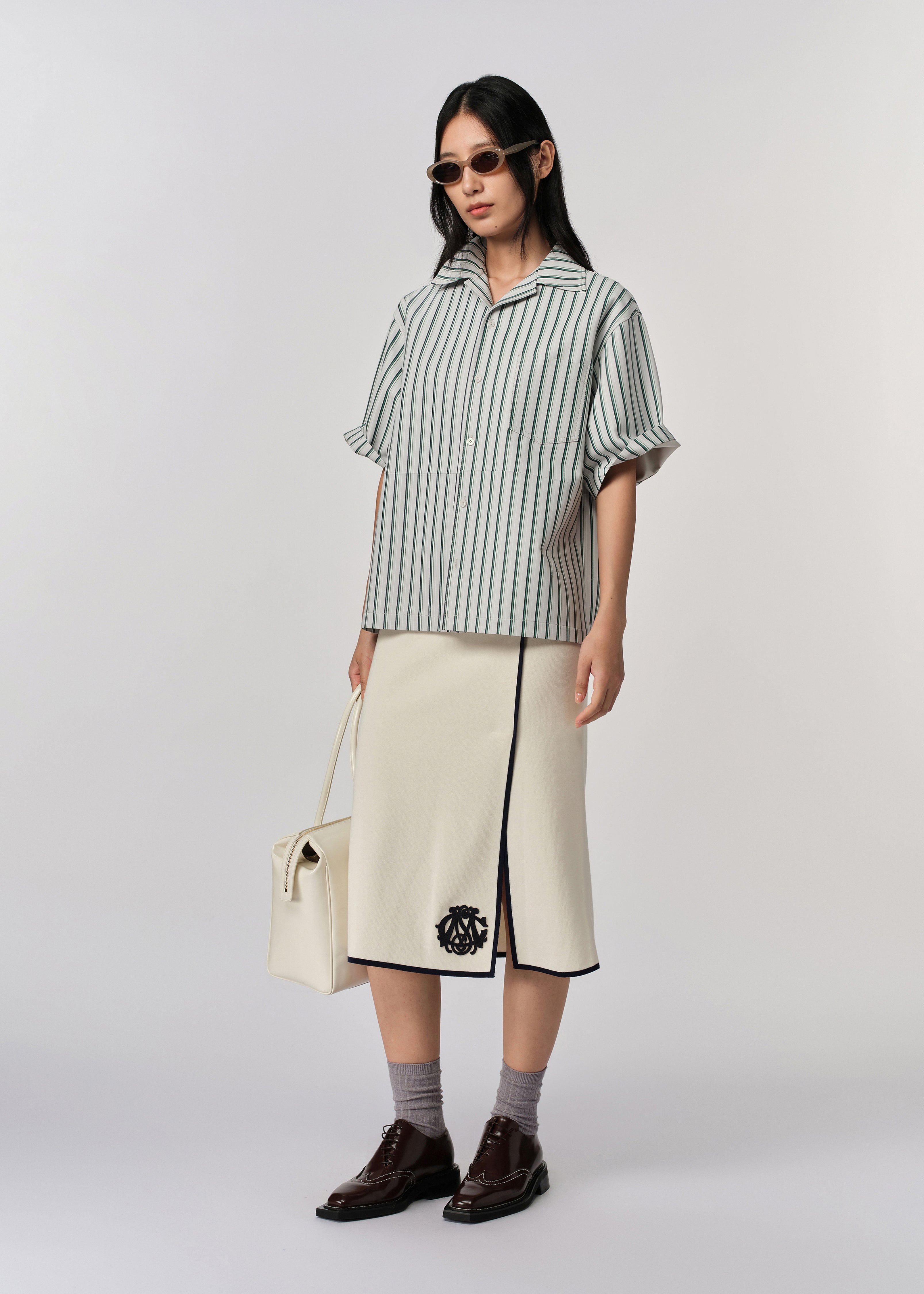 Contrast Knitted Skirt