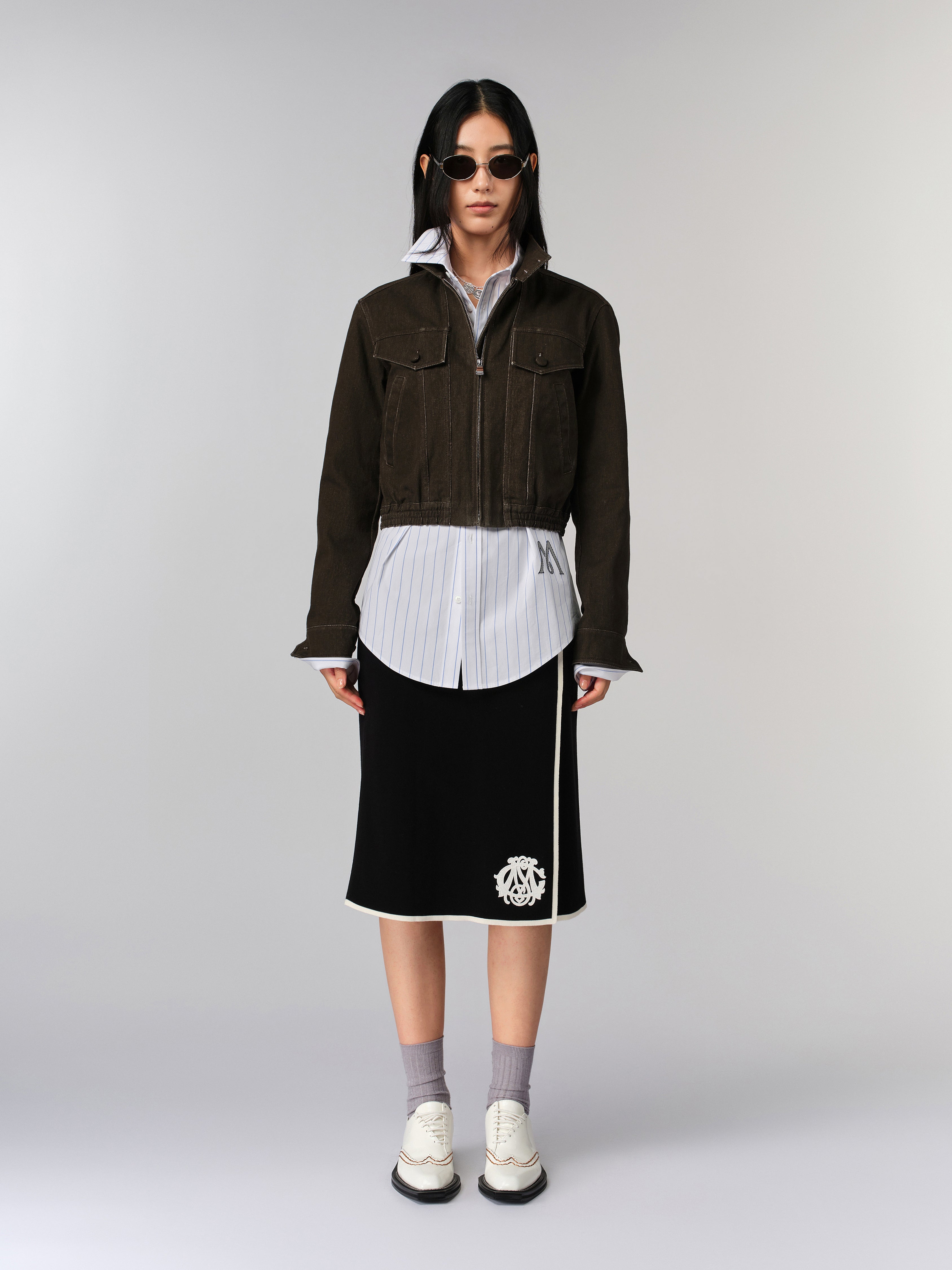Contrast Knitted Skirt