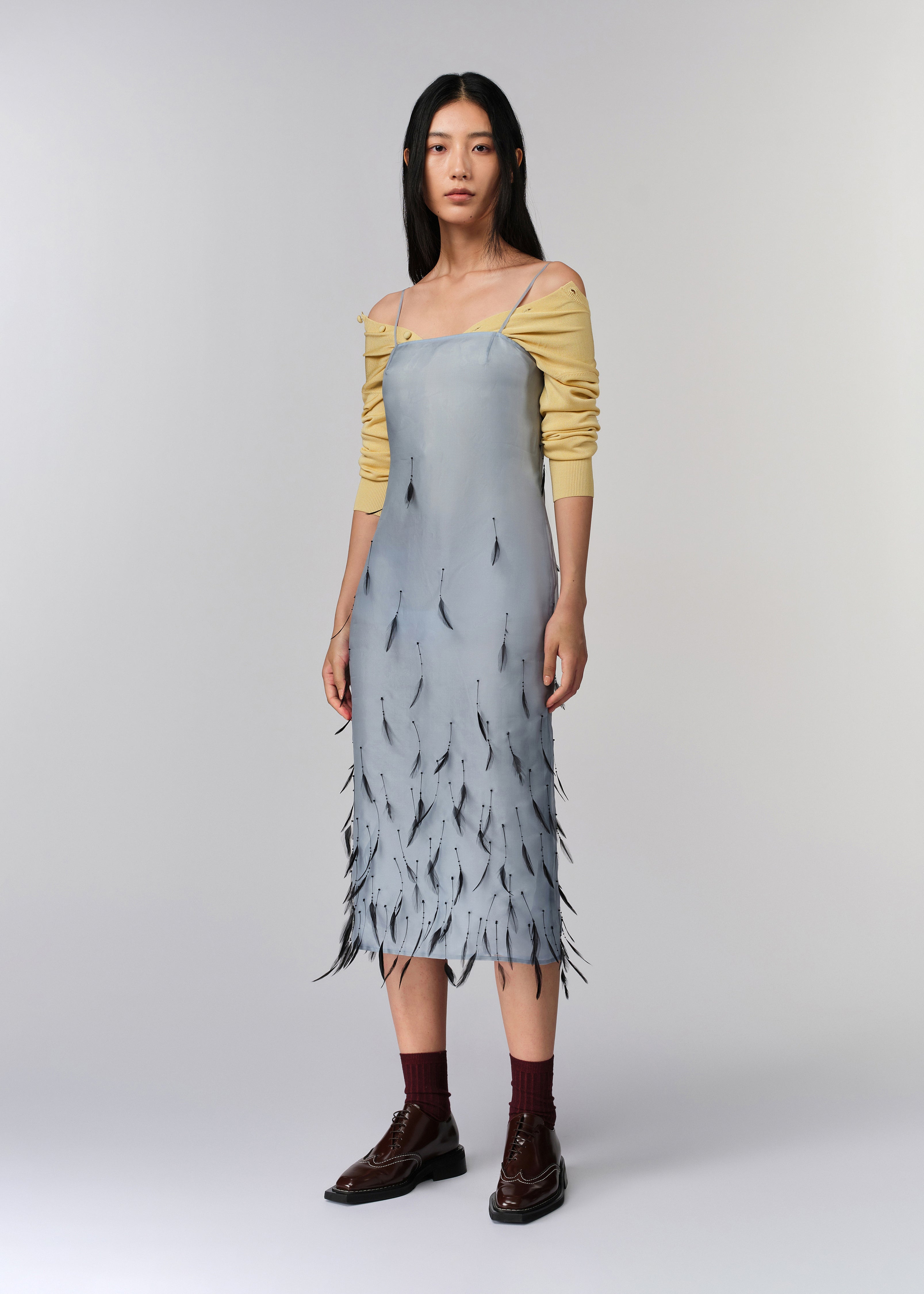 Feather Drop Slip Dress