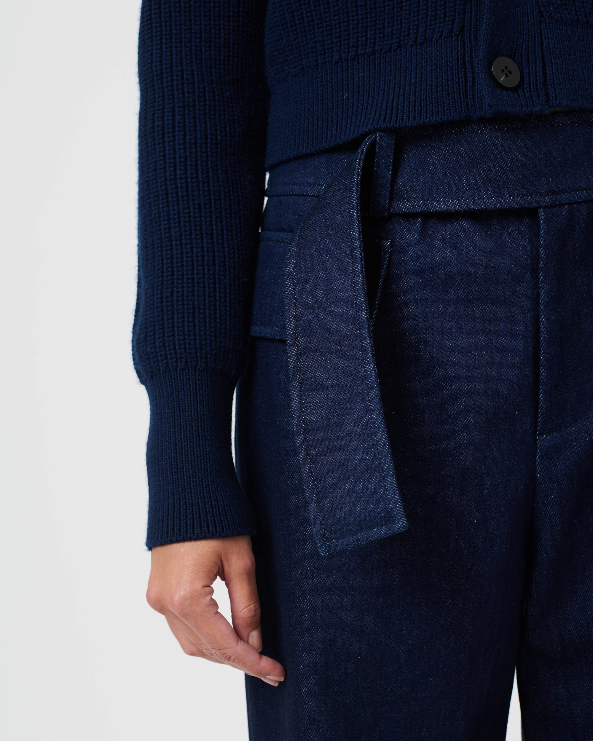 Wide Leg Tab Trousers