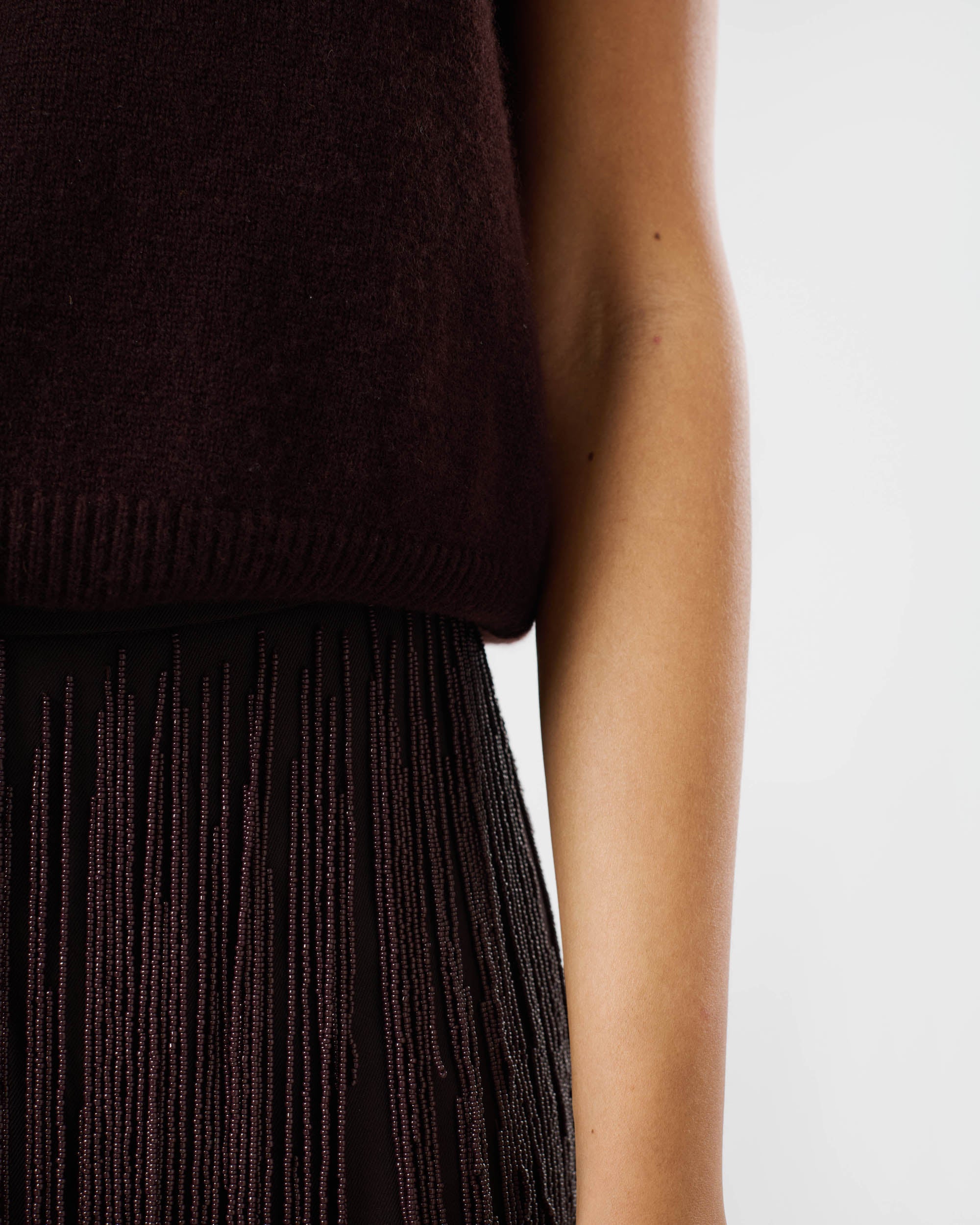Beaded Fringe Maxi Skirt