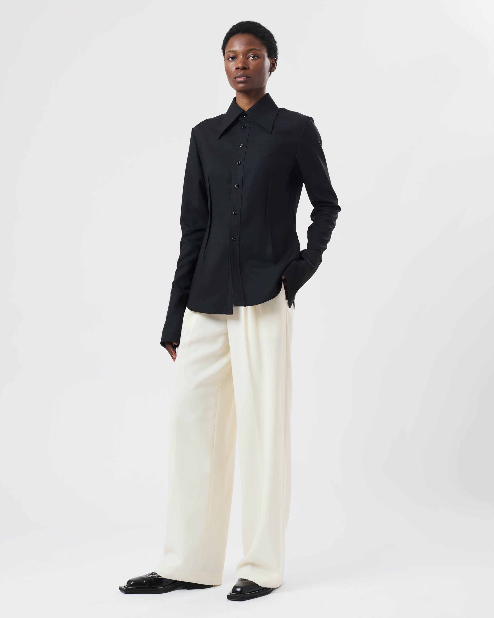 Pointed Collar Shirt
