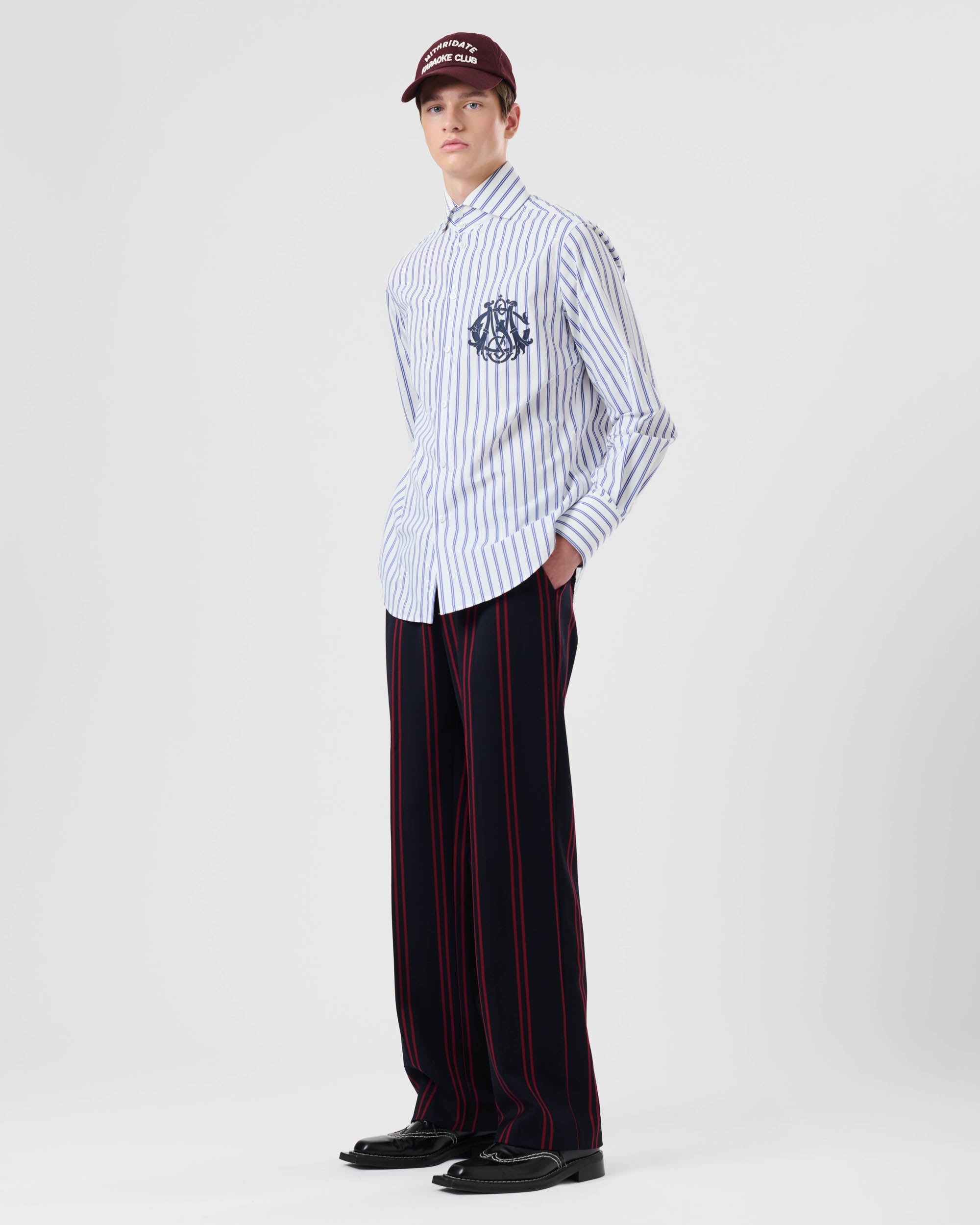 Spread Collar Crest Shirt