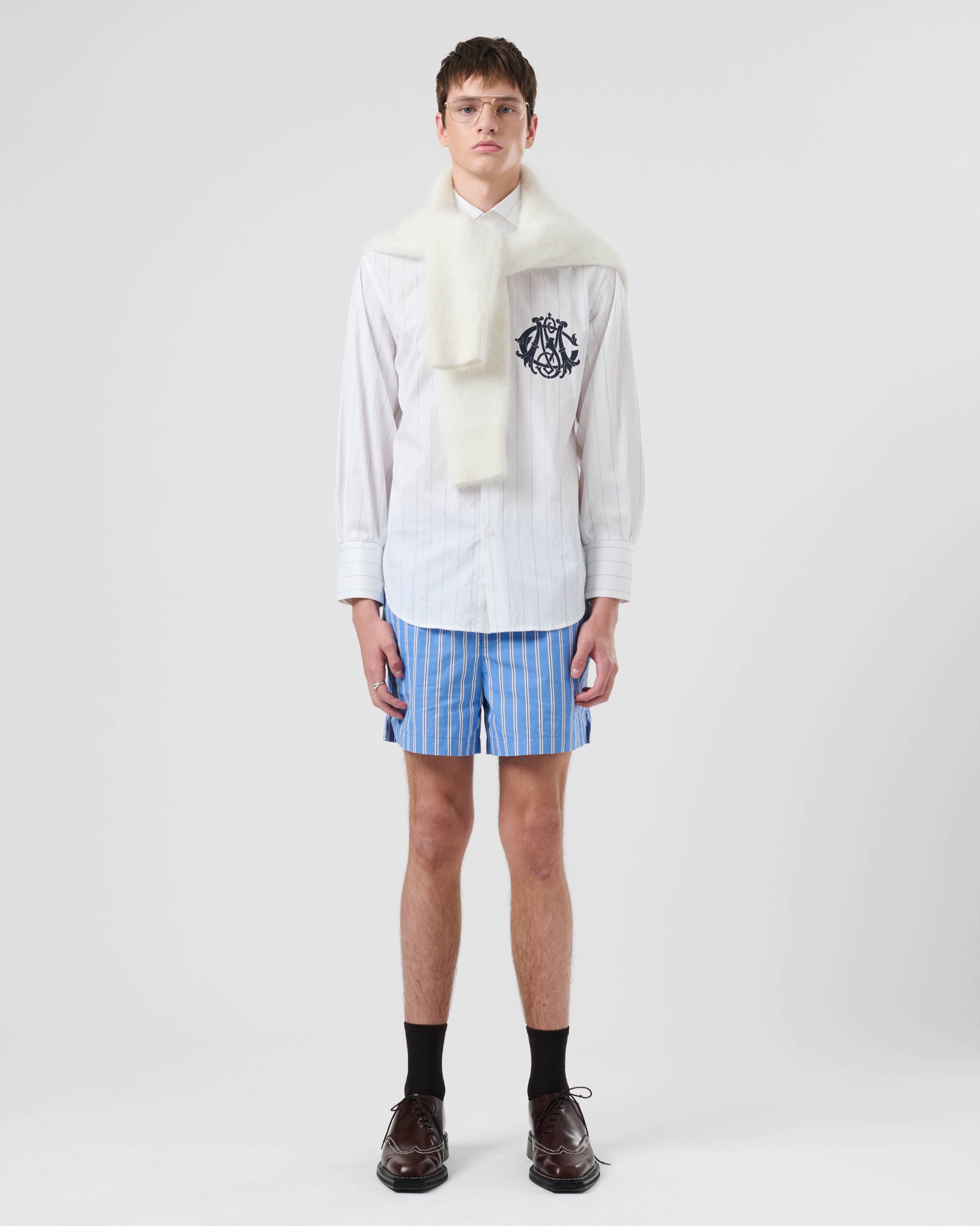Spread Collar Crest Shirt