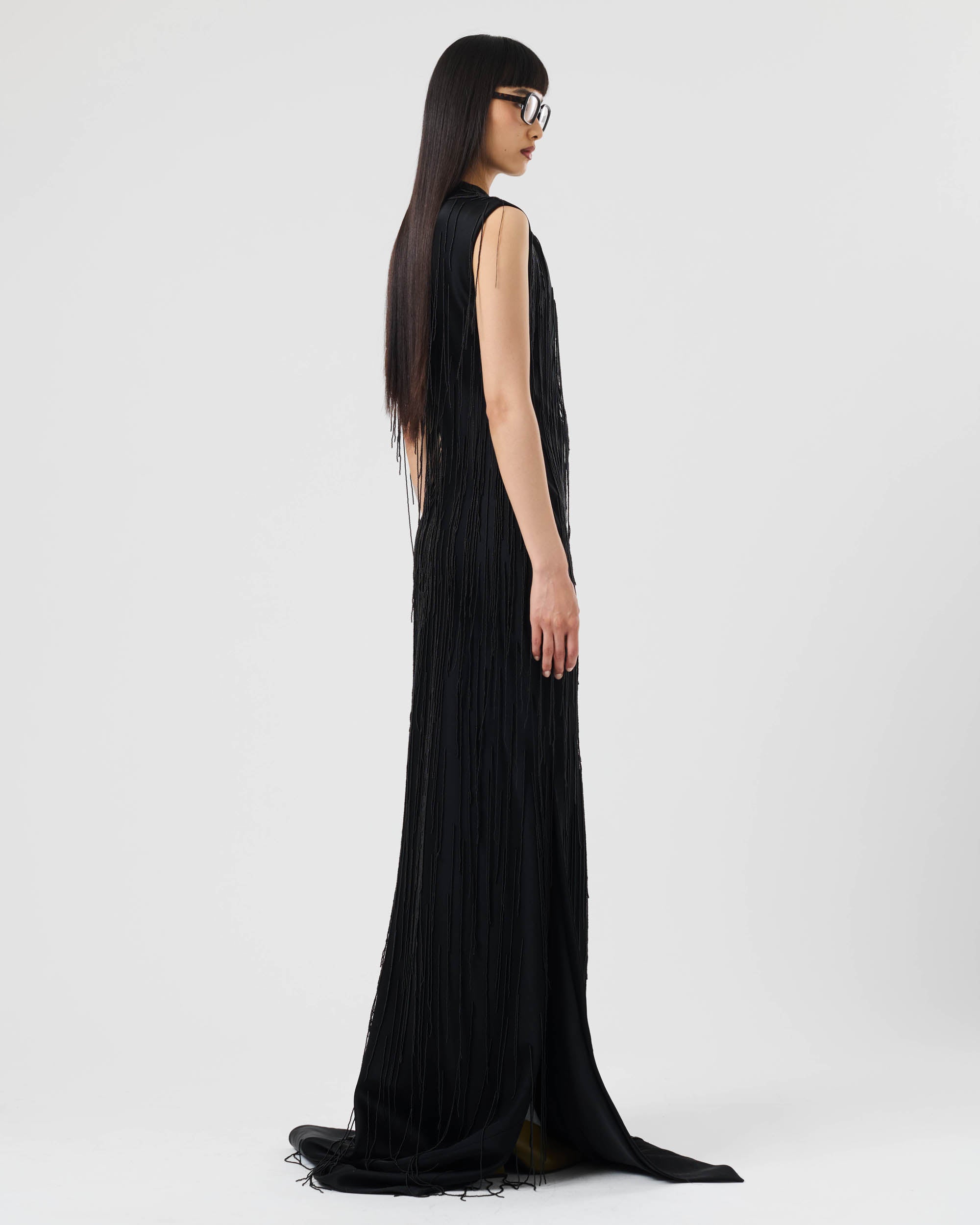 Asymmetric Beaded Dress