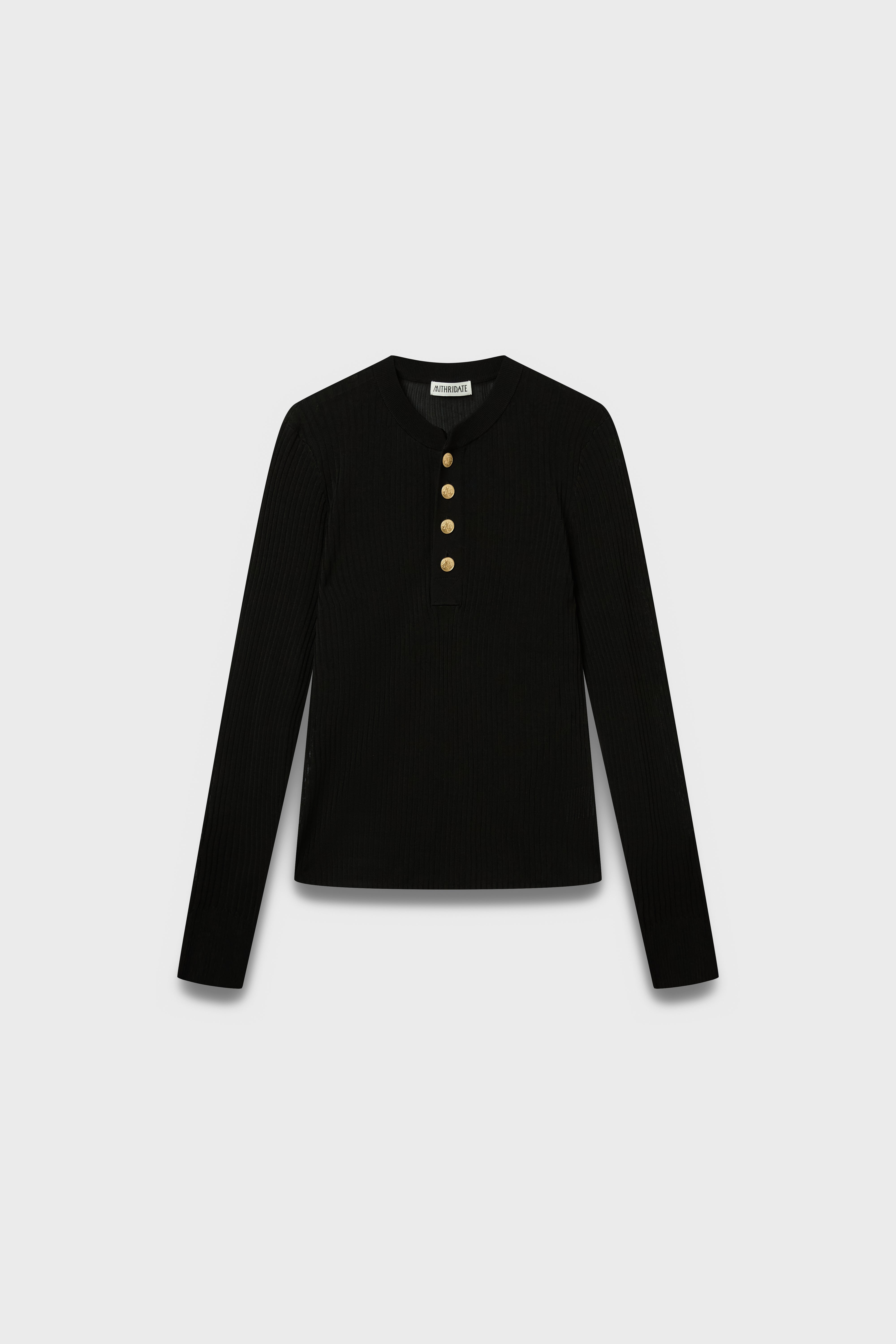 Knitted Long Sleeve Henley