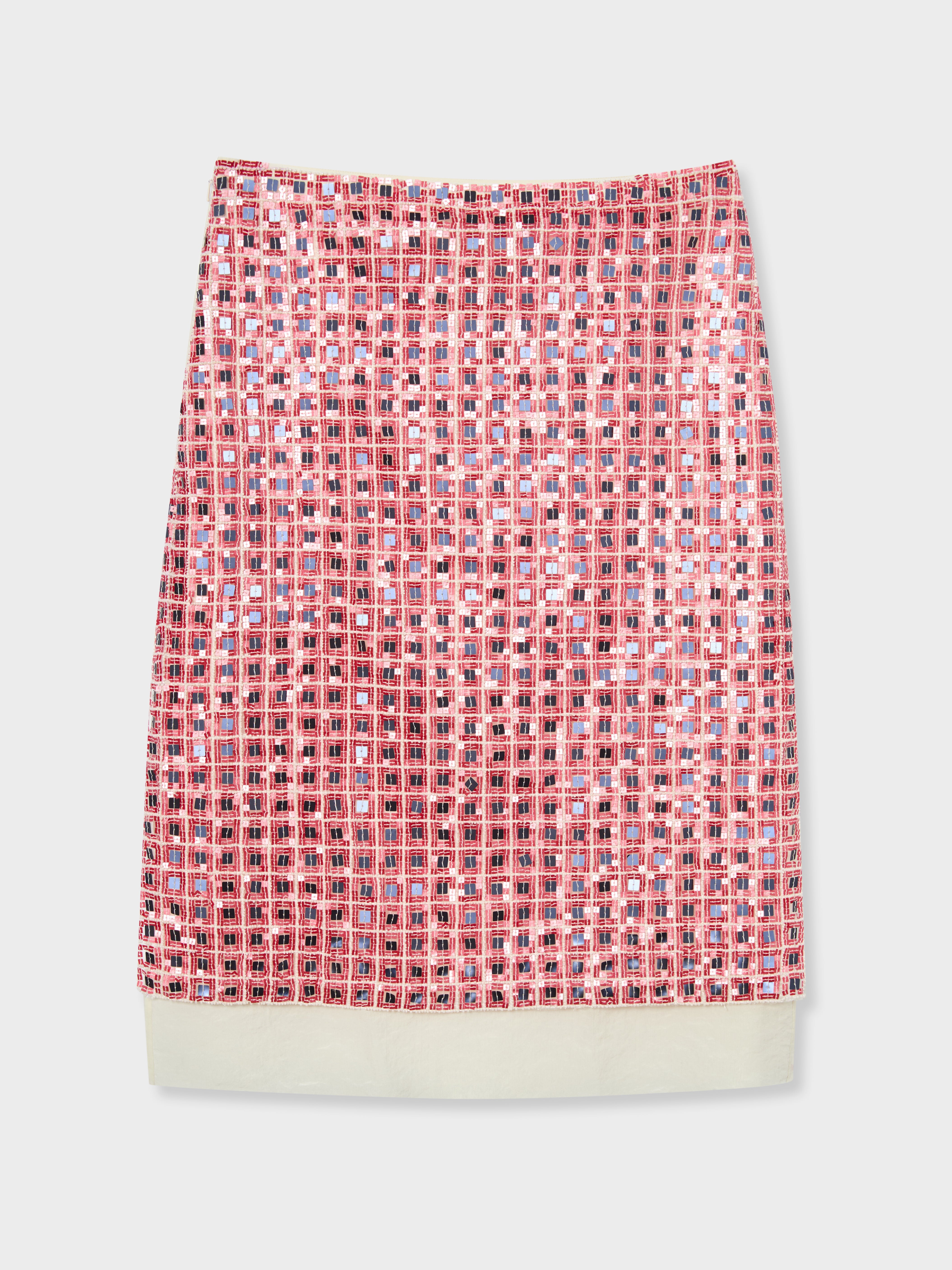 Embroidered Check Skirt