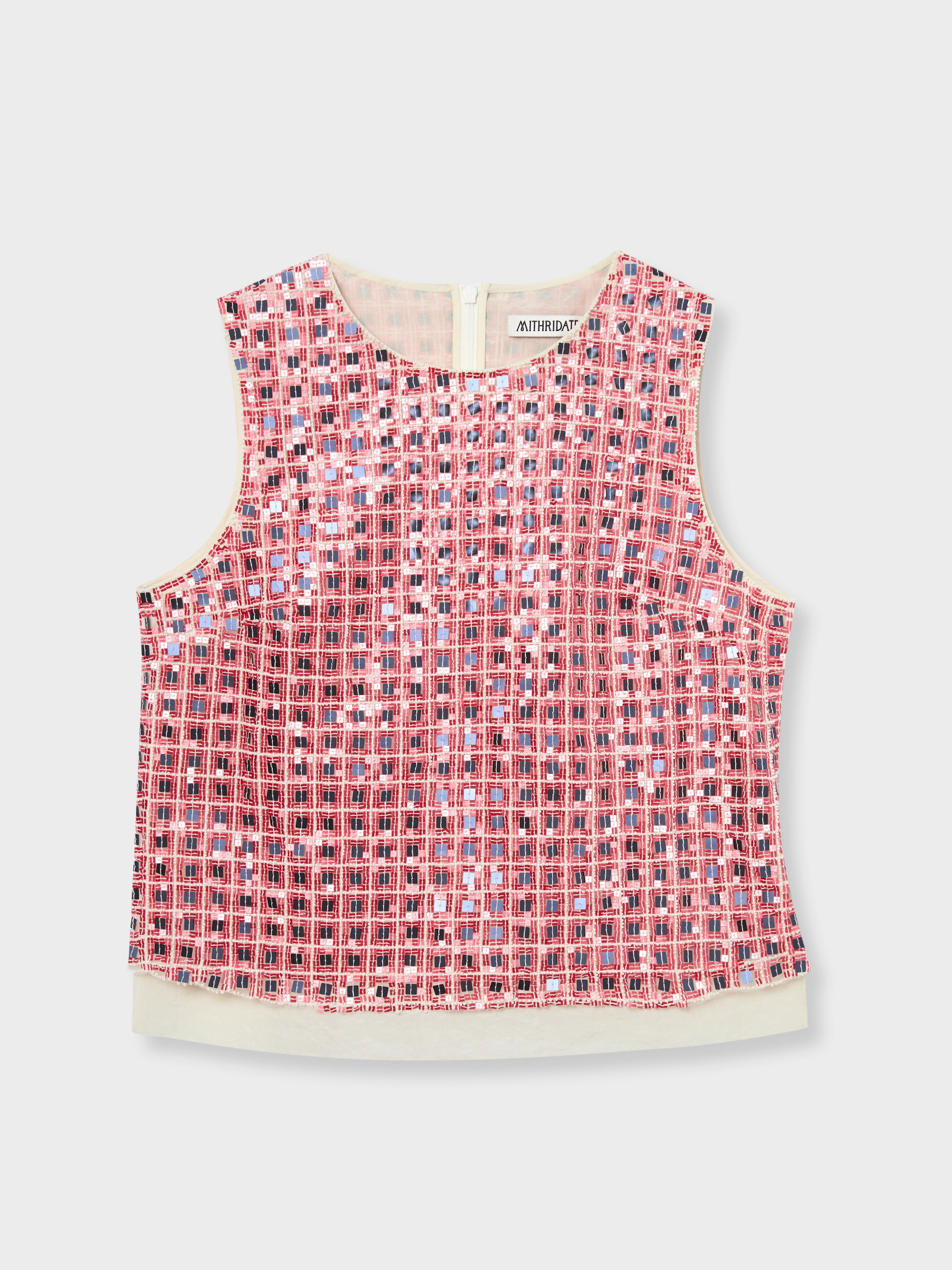 Embroidered Check Vest
