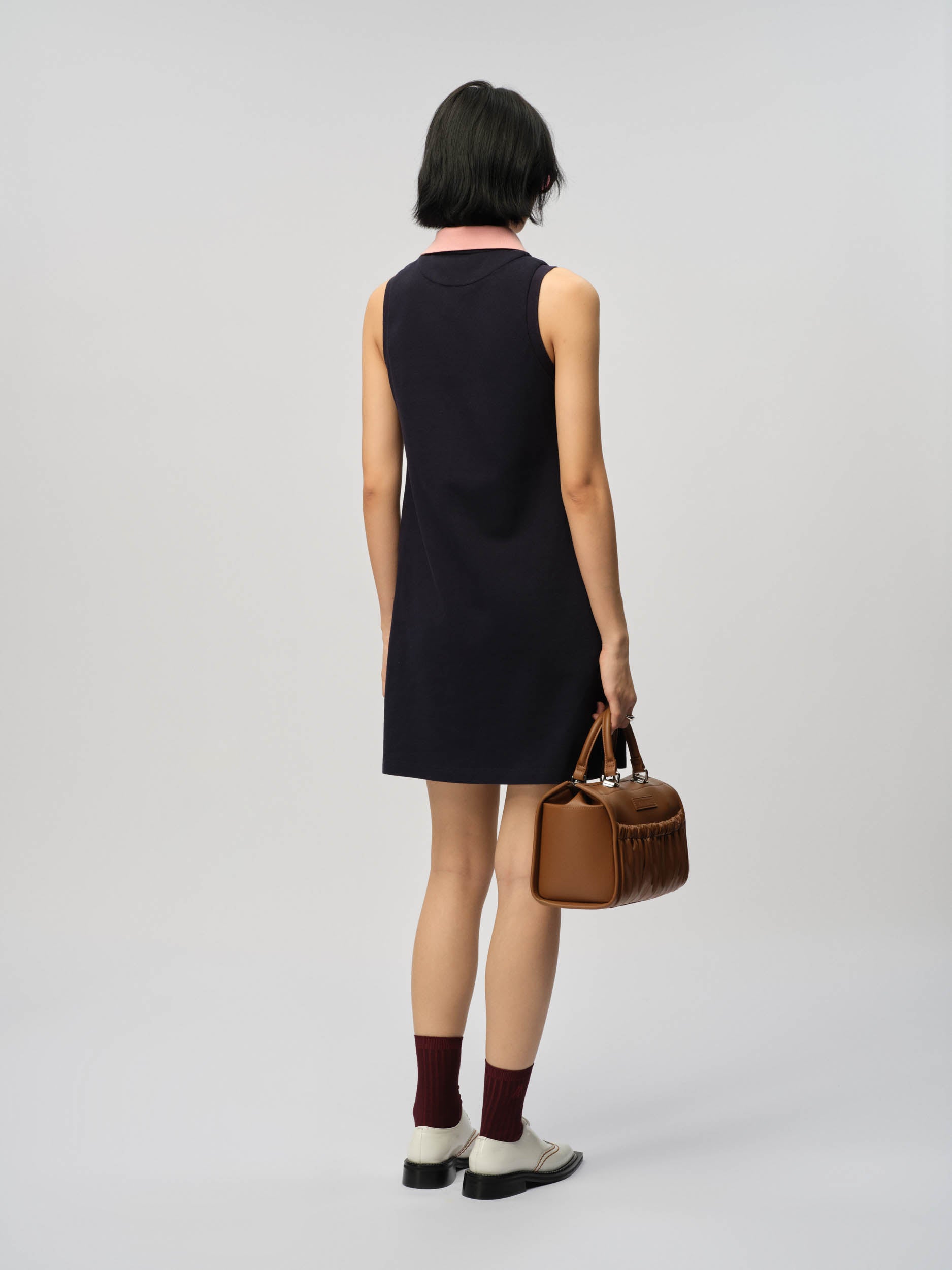Double Collar Polo Shirt Dress