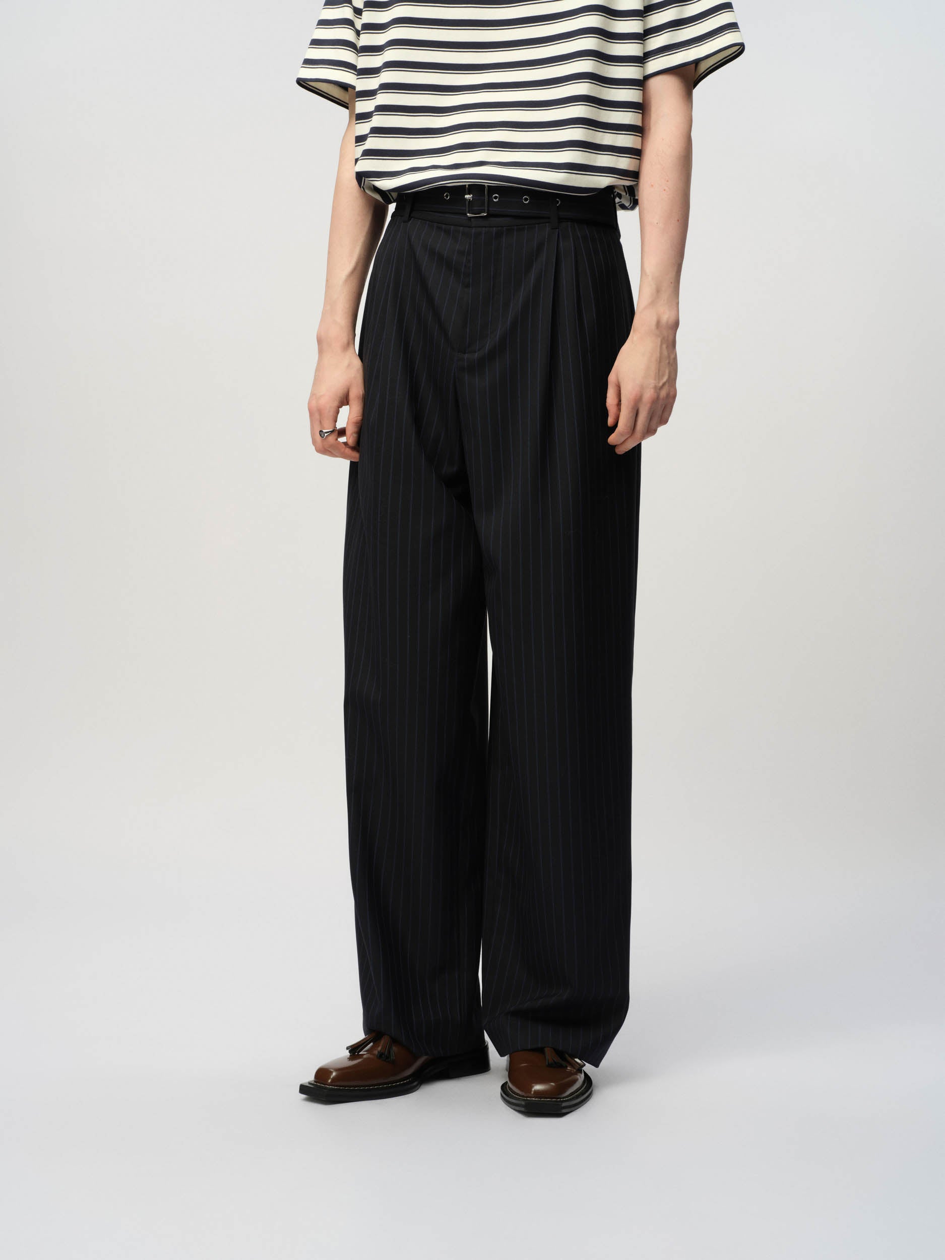 Mens Pleated Waist Trousers