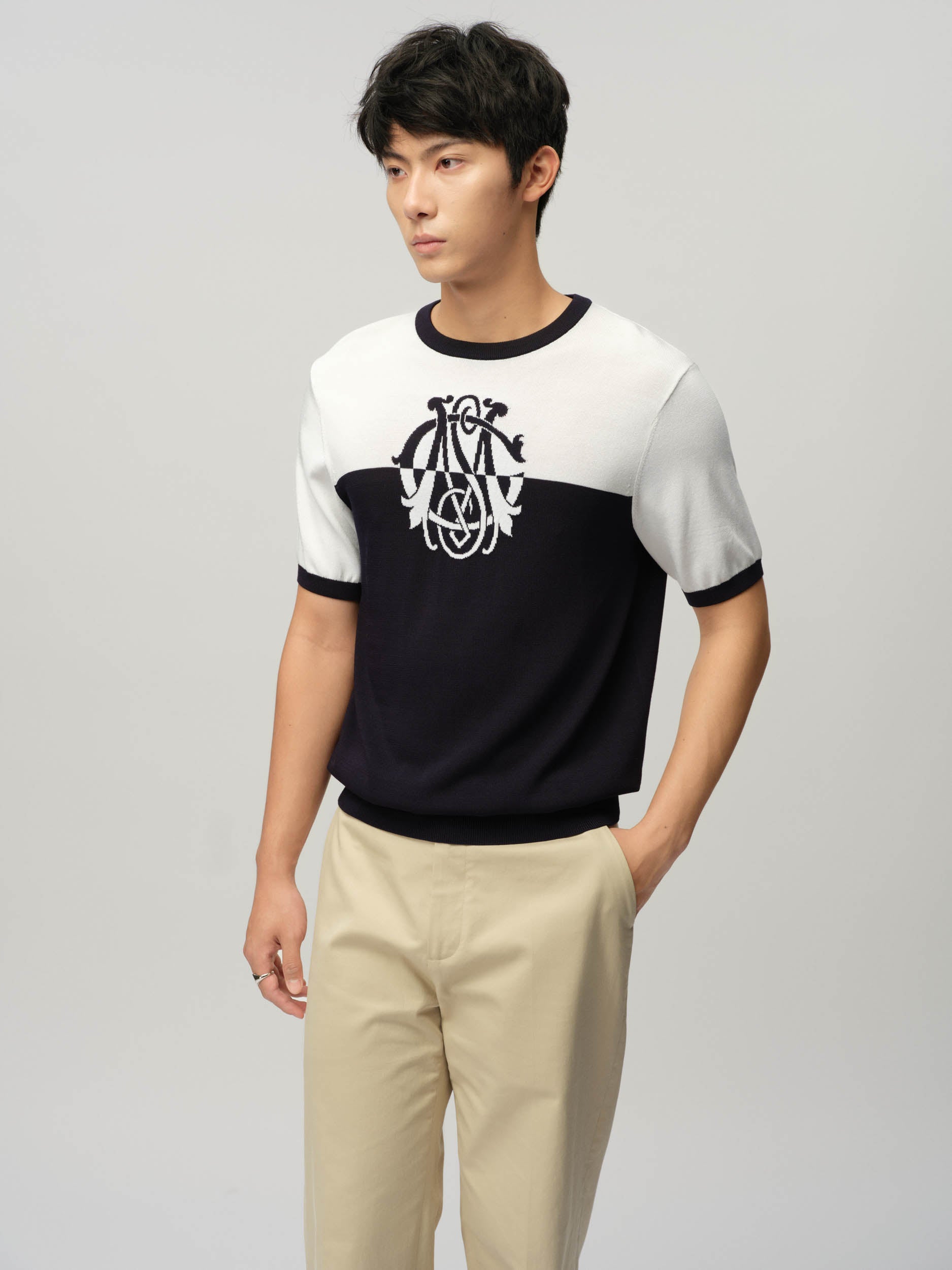 Knitted Crest T-Shirt