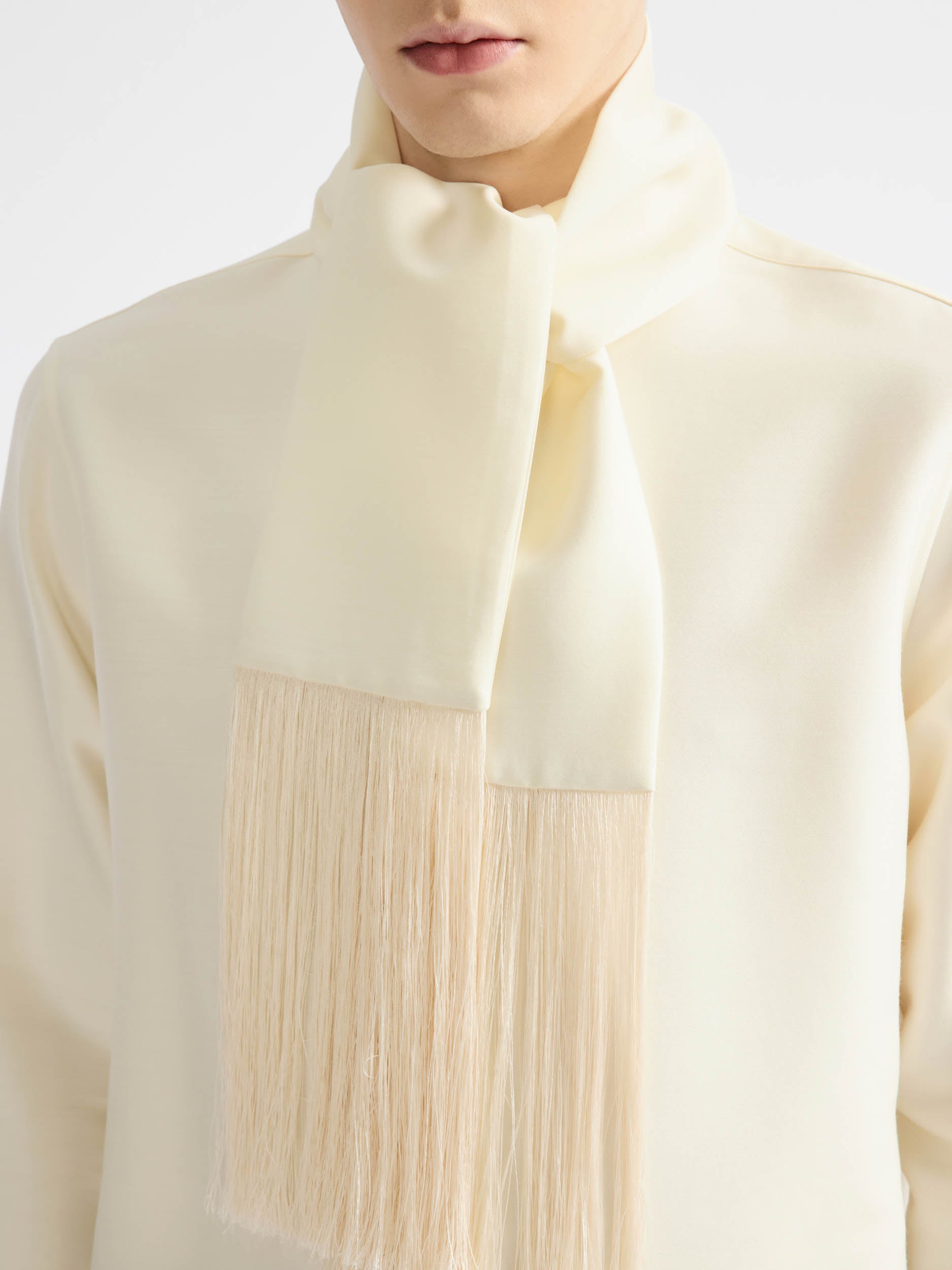 Fringed Scarf Shirt