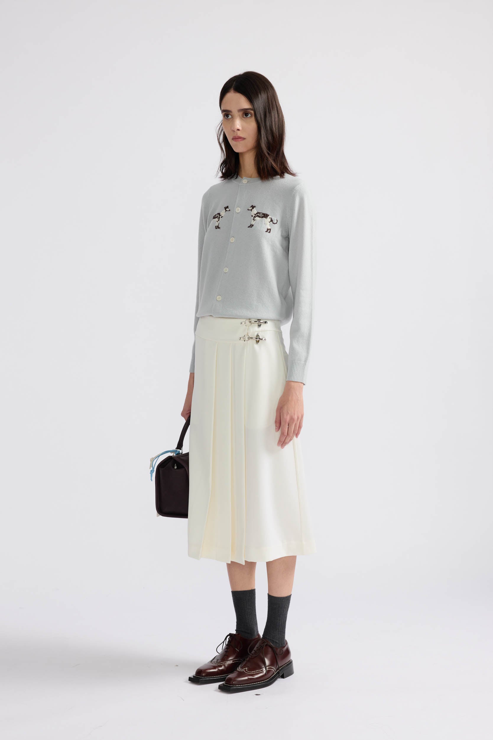 Asymmetric Pleated Skirt