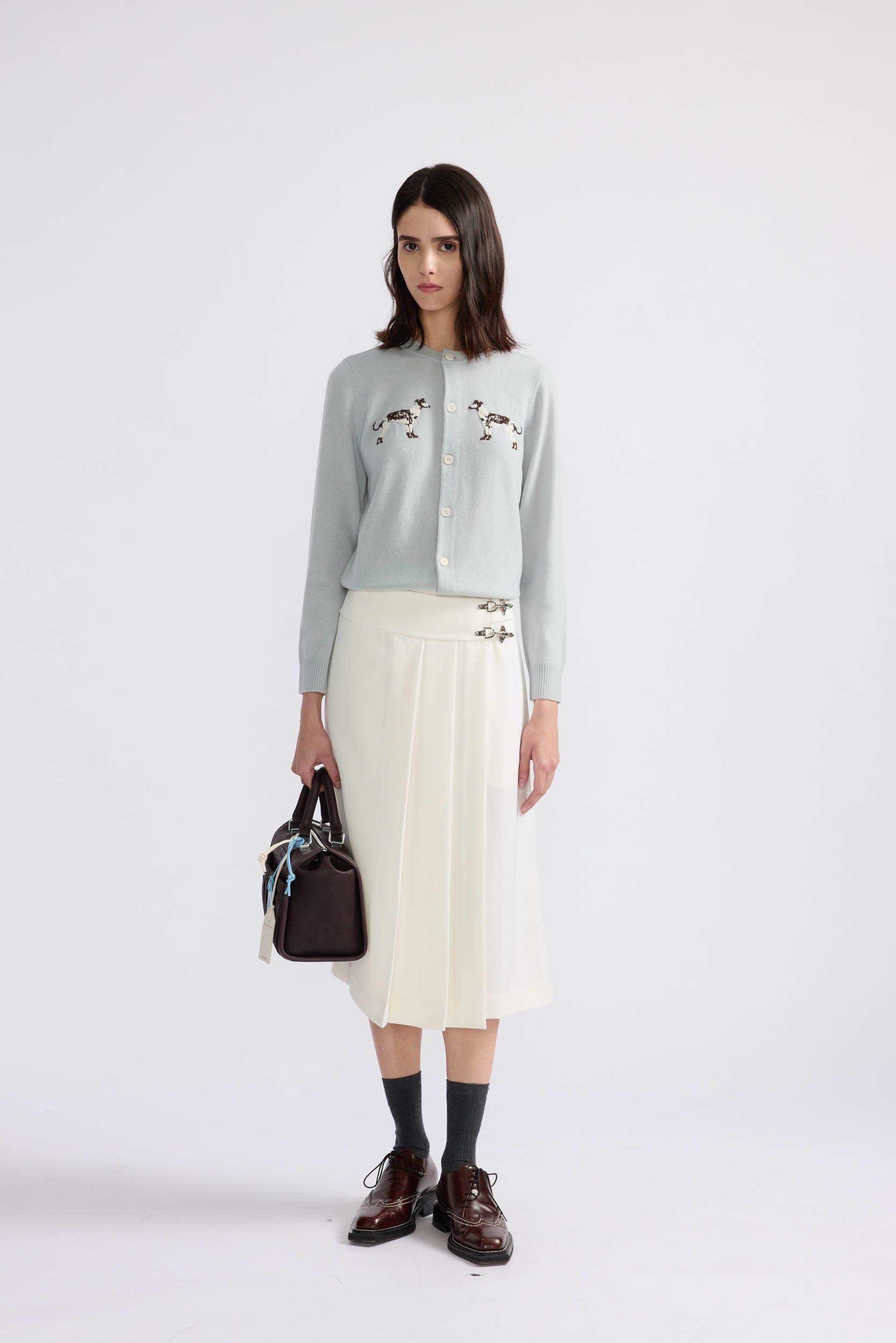 Asymmetric Pleated Skirt